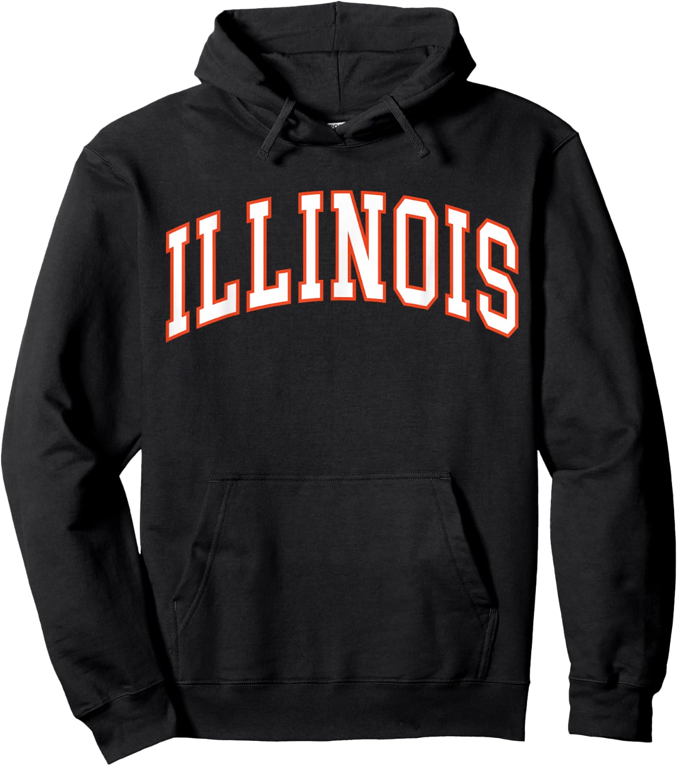 Retro Illinois Vintage Illinois Orange Blue Throwback IL Hoodie - Hoodie | Black