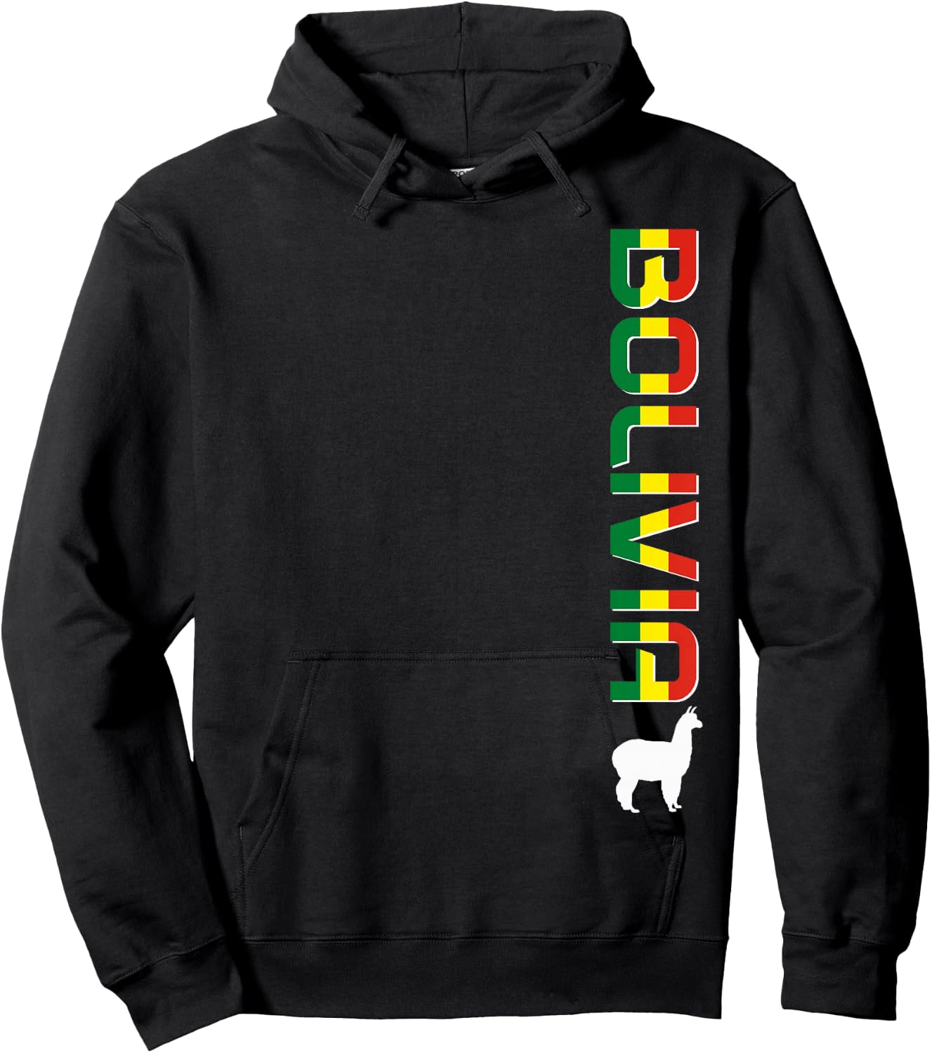 Bolivia Llama Alpaca Bolivian Flag Souvenir Vintage Hoodie - Hoodie | Black