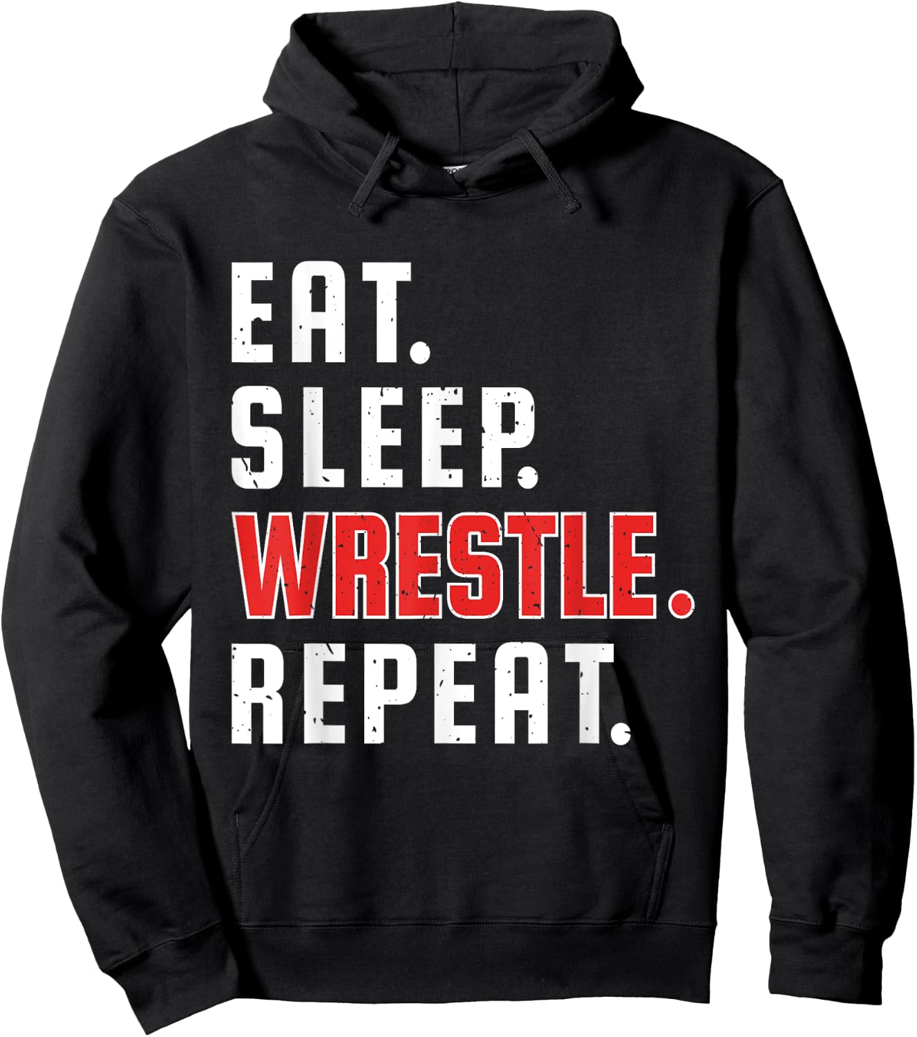 Funny Eat Sleep Wrestle Repeat for Wrestler Fans Wrestling Hoodie - Hoodie | Black