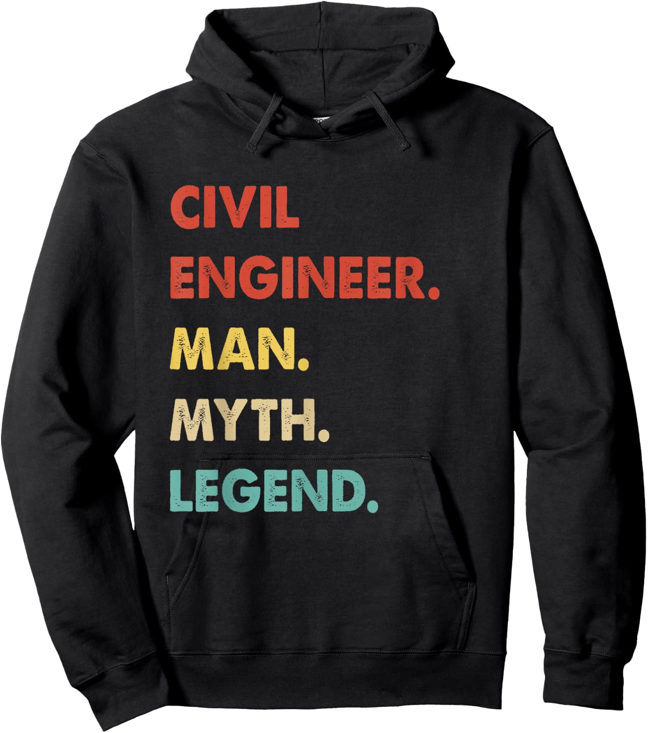 Civil Engineer Man Myth Legend Hoodie - Hoodie | Black