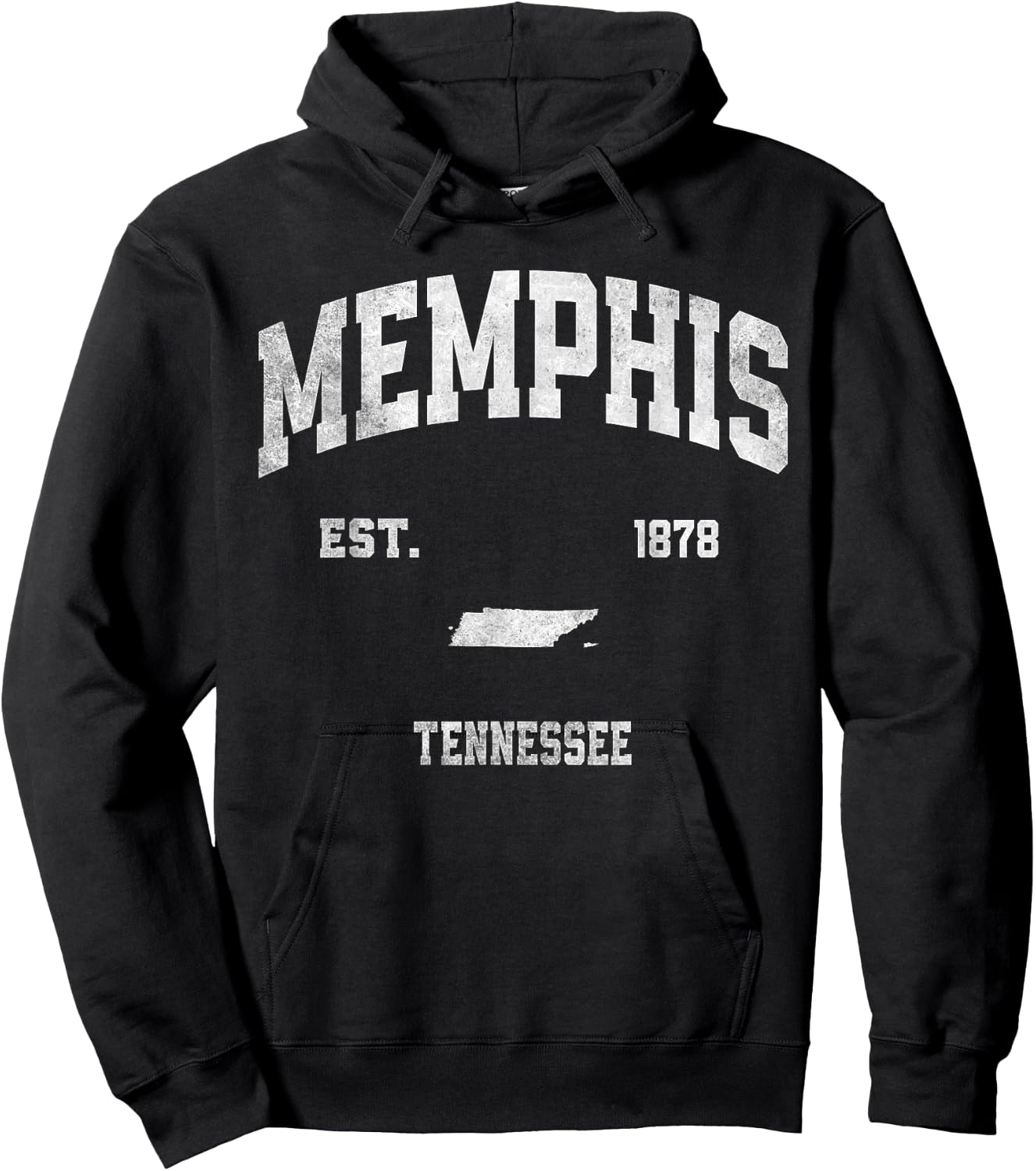 Memphis Tennessee TN Athletic Throwback Souvenir Hoodie - Hoodie | Black