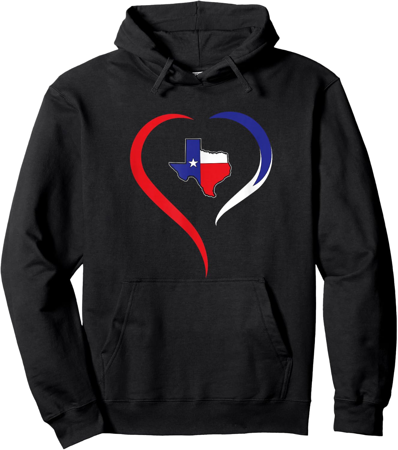 Country Western - I Love Texas And It's State Flag of Texas Hoodie - Hoodie | Black