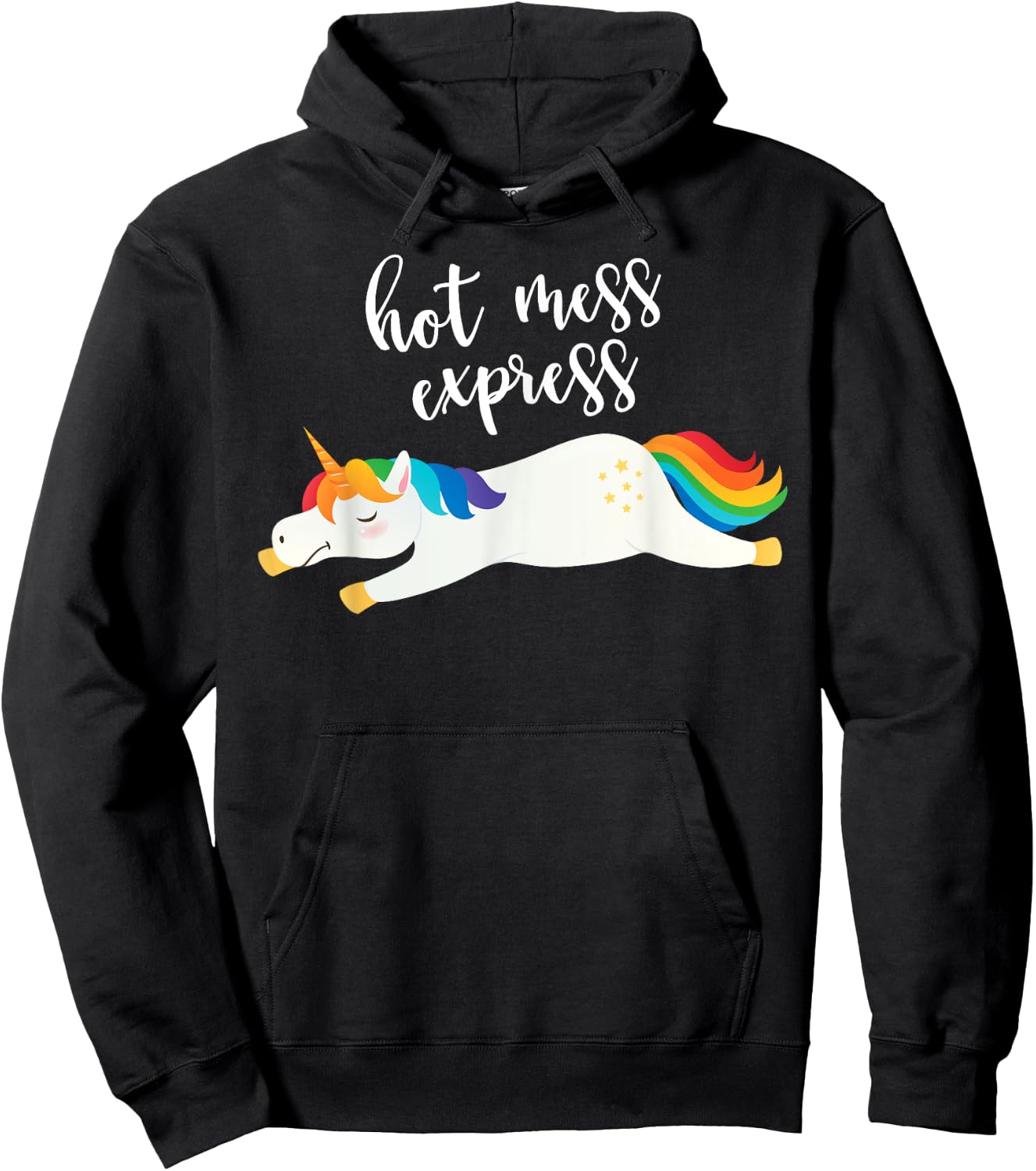 Hot Mess Express Funny Magical Unicorn Hoodie - Hoodie | Black