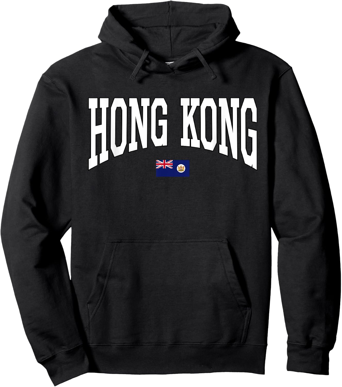 Classic British Hong Kong Flag Hongkonger Vintage Campus Hoodie - Hoodie | Black