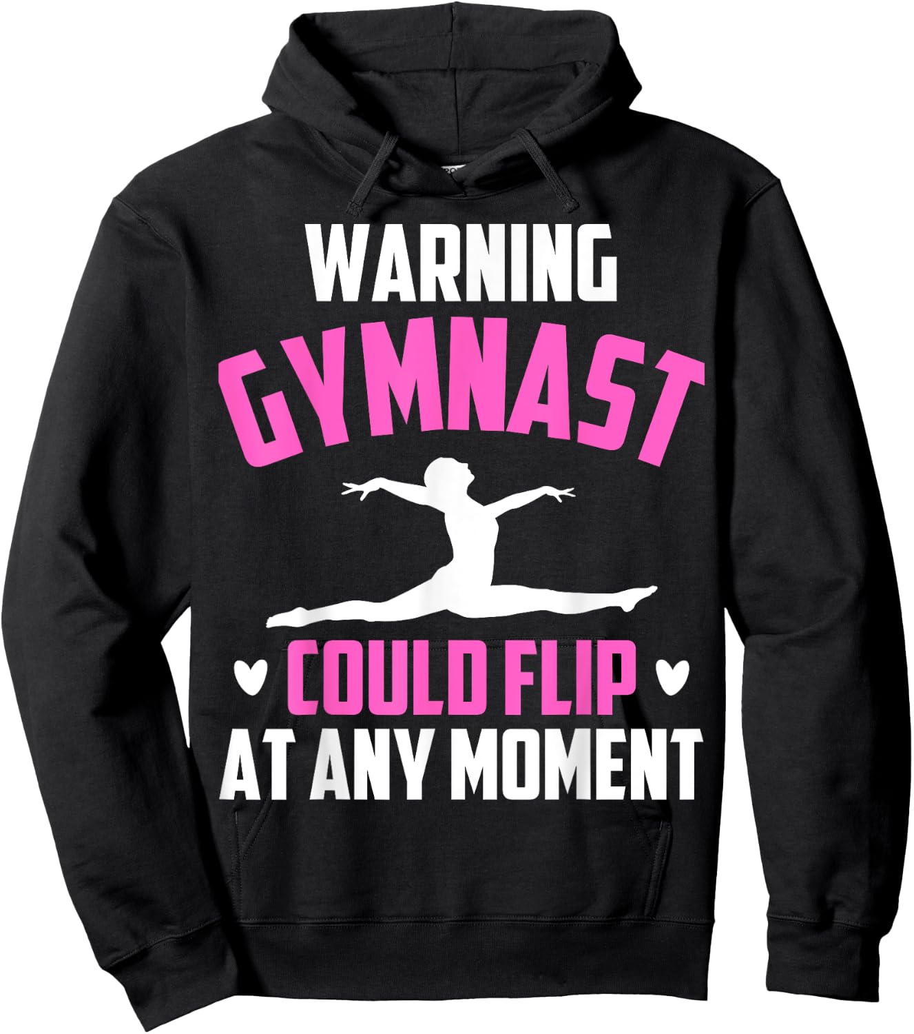 Warning Gymnast Could Flip At Any Moment For Girls Kids Hoodie - Hoodie | Black