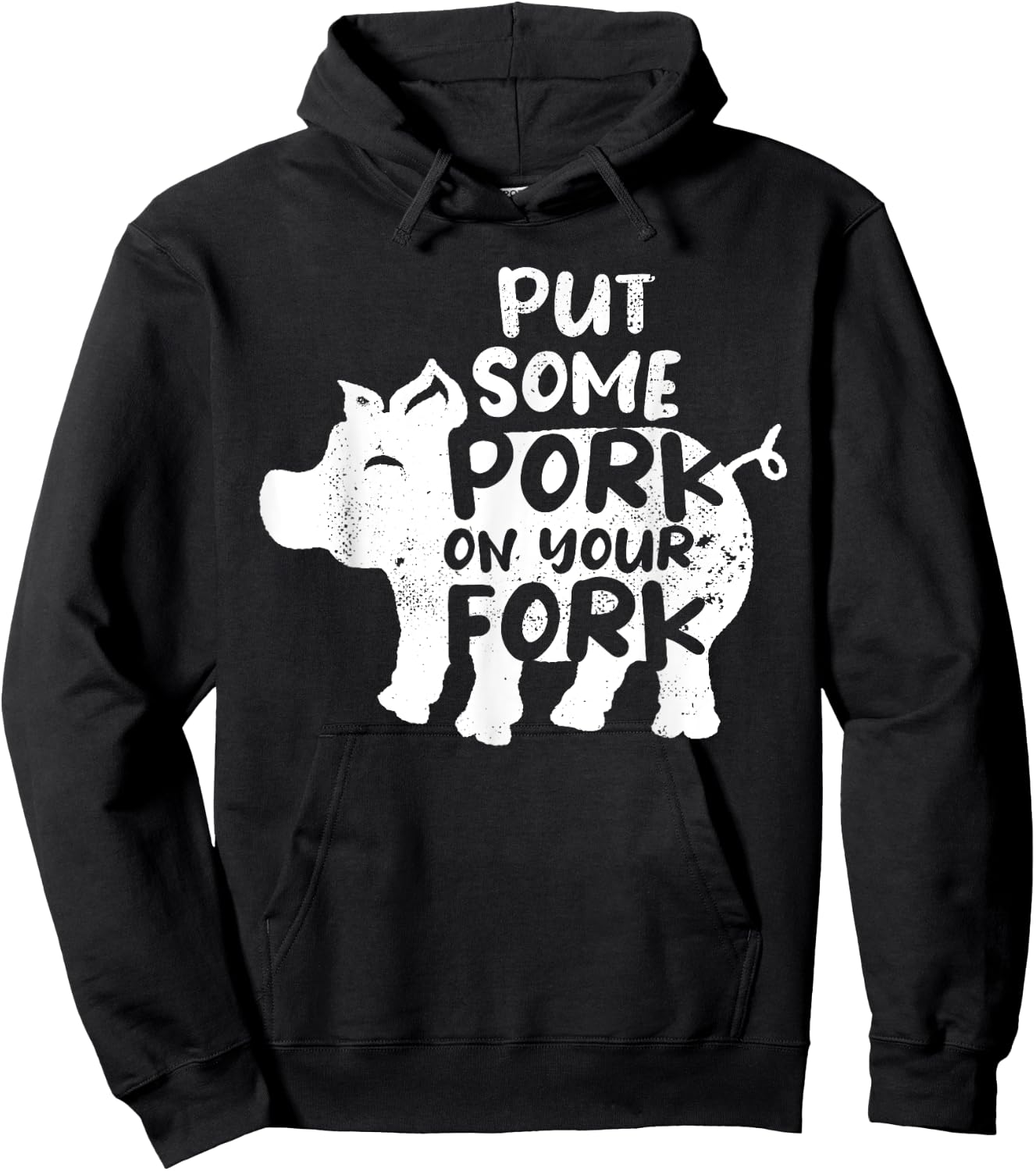 Put Some Pork On Your Fork BBQ Pig Roast Barbecue Hoodie - Hoodie | Black