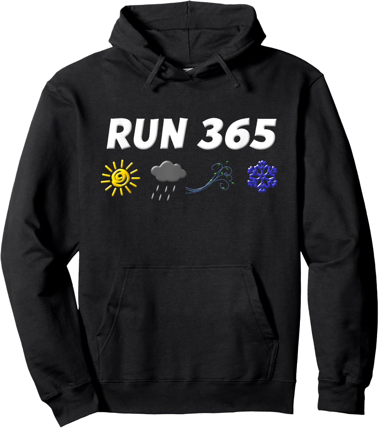 Run 365 Run Streak Shirt Funny Run Every Day Running Sayings Hoodie - Hoodie | Black