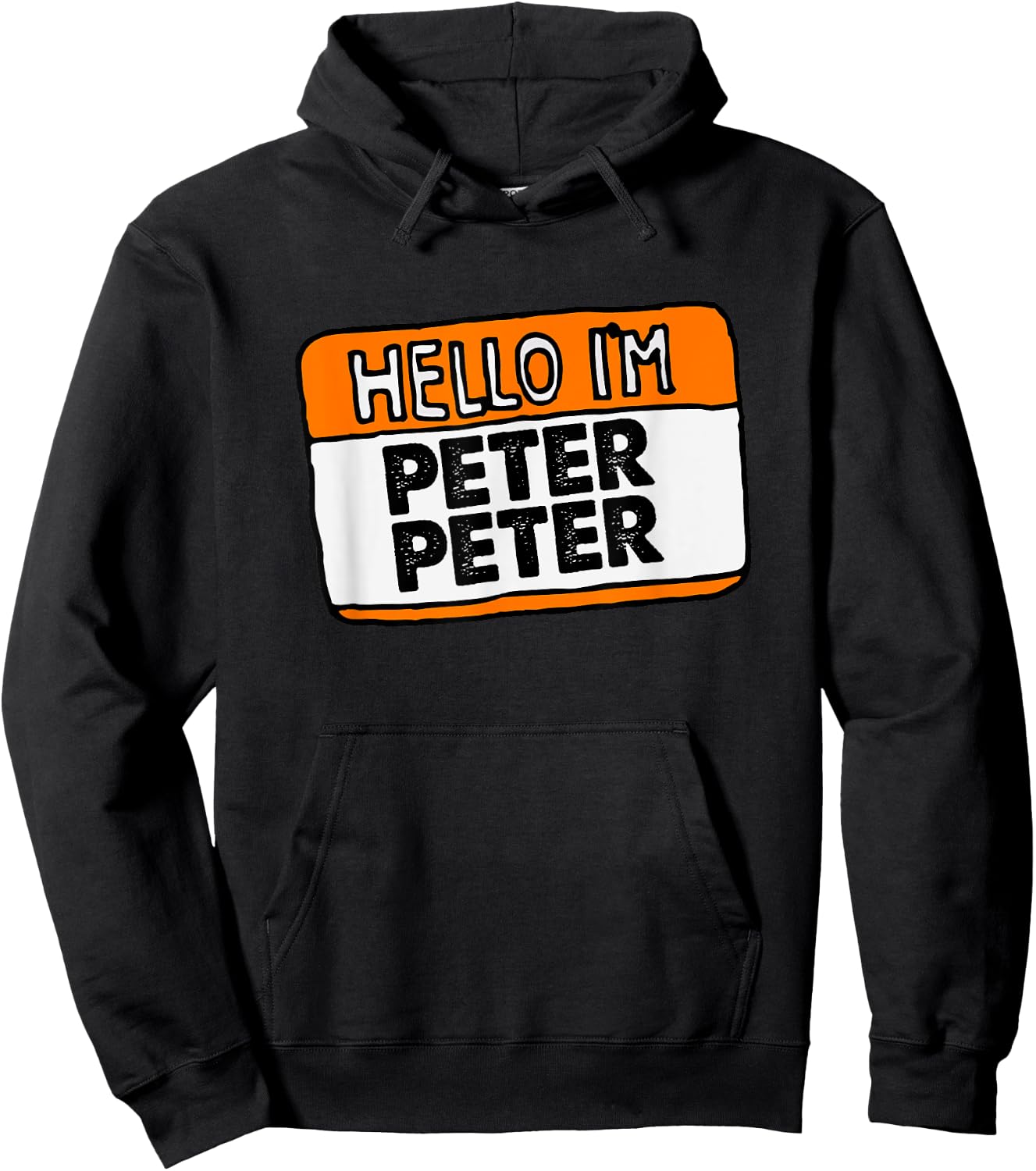 Hello, I'm Peter Peter, Pumpkin Eater! Halloween Name Tag Hoodie - Hoodie | Black