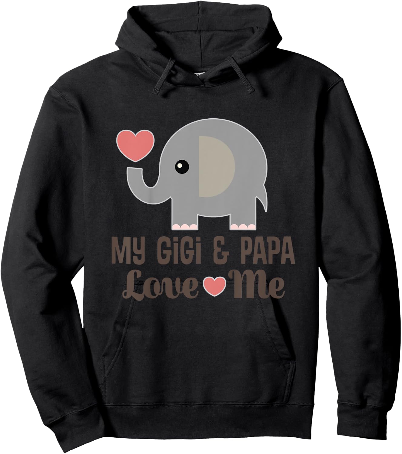 Kids My Gigi and Papa Love Me Grandchild Hoodie - Hoodie | Black