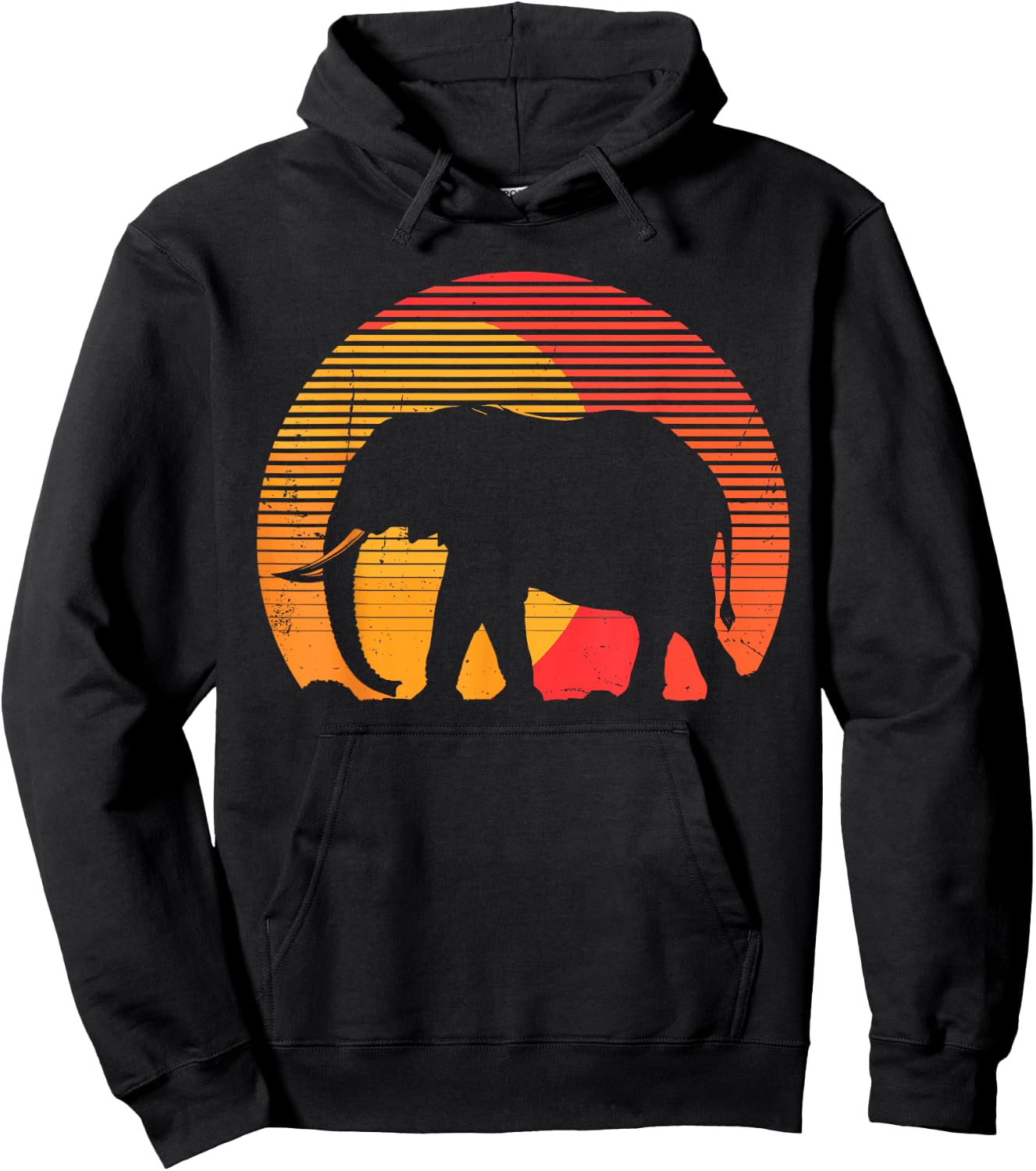 Retro Vintage Elephant 70s 80s Elephant Wild Animals Lover Hoodie - Hoodie | Black