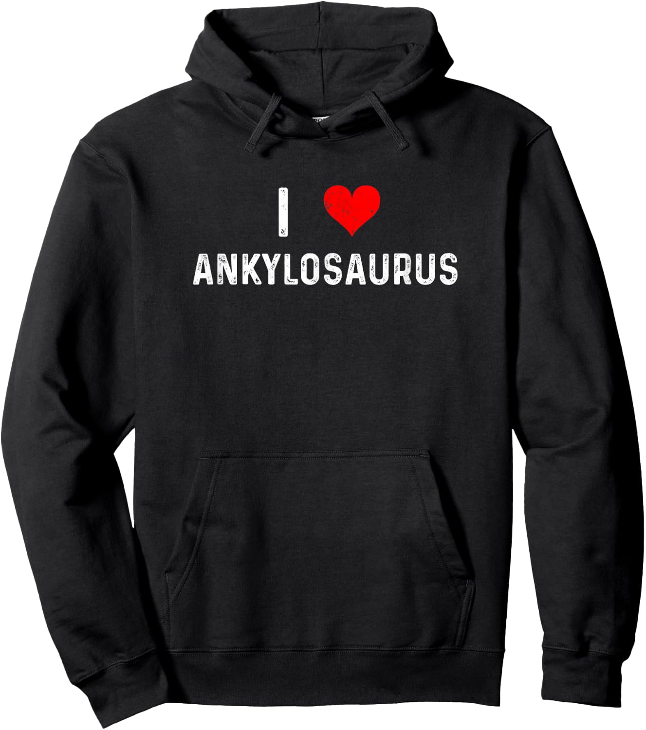 I Love Ankylosaurus - Heart - Distressed - Dino Dinosaur Hoodie - Hoodie | Black