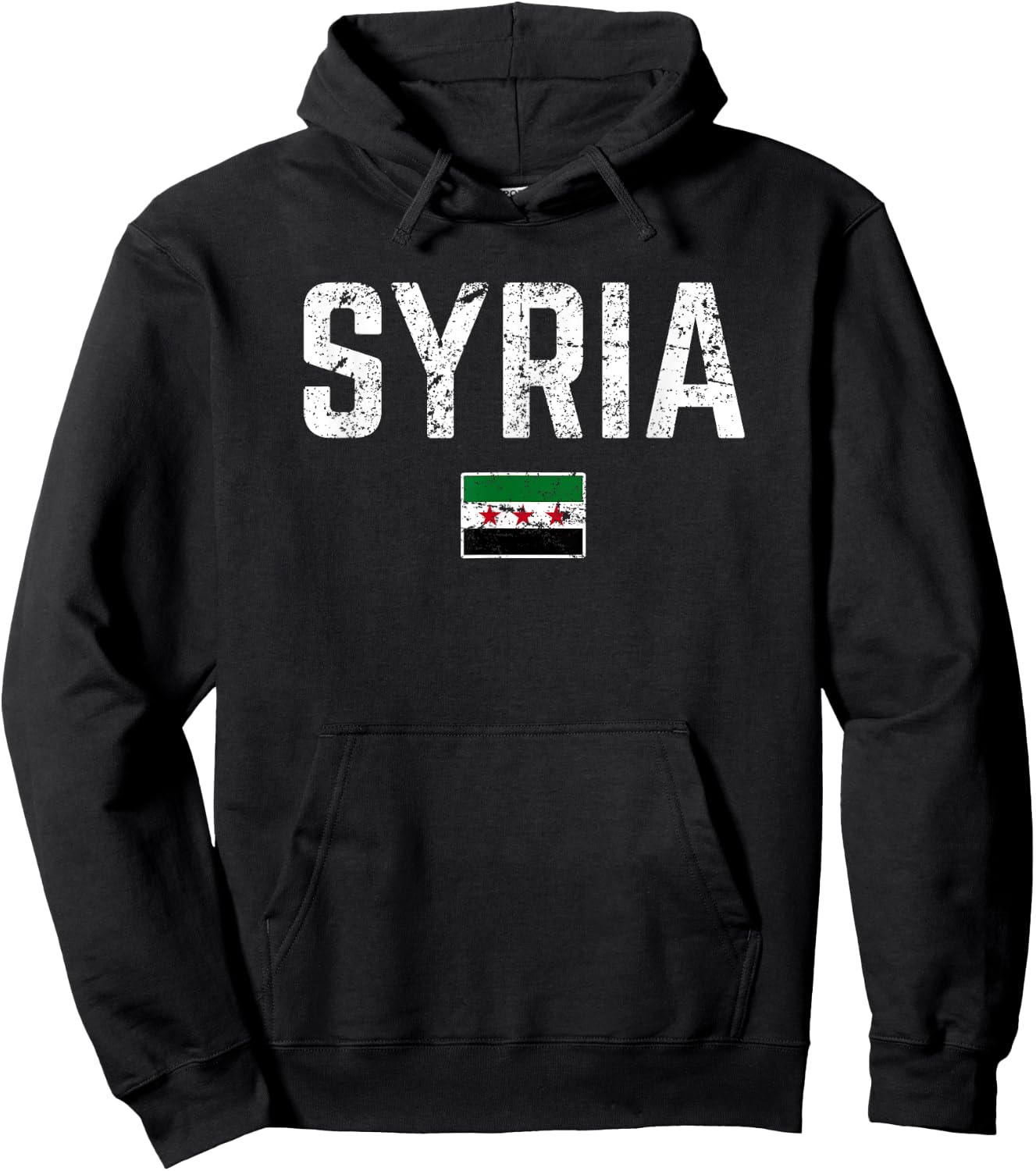 SYRIA Flag Vintage | Men Women Kids | SYRIA Hoodie - Hoodie | Black