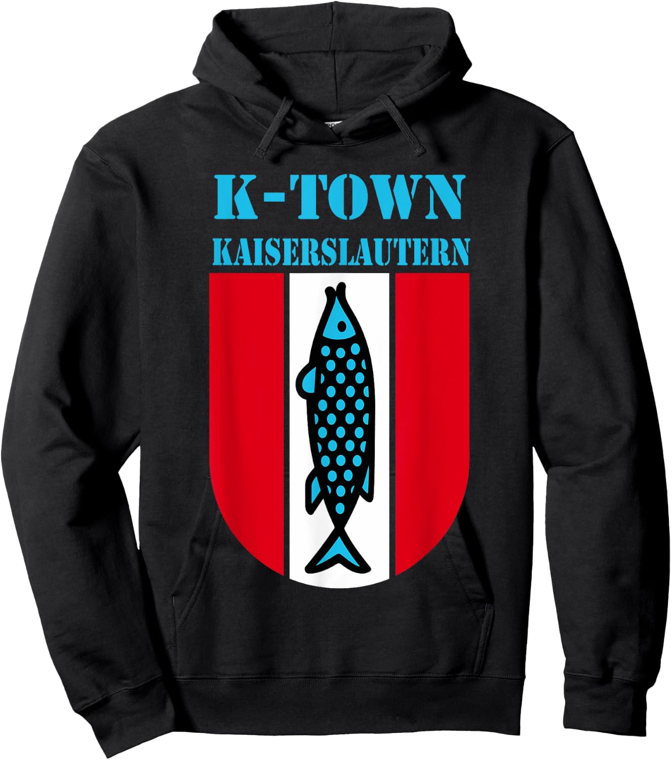 K-Town Kaiserslautern Deutschland Fisch Emblem Vintage Hoodie - Hoodie | Black