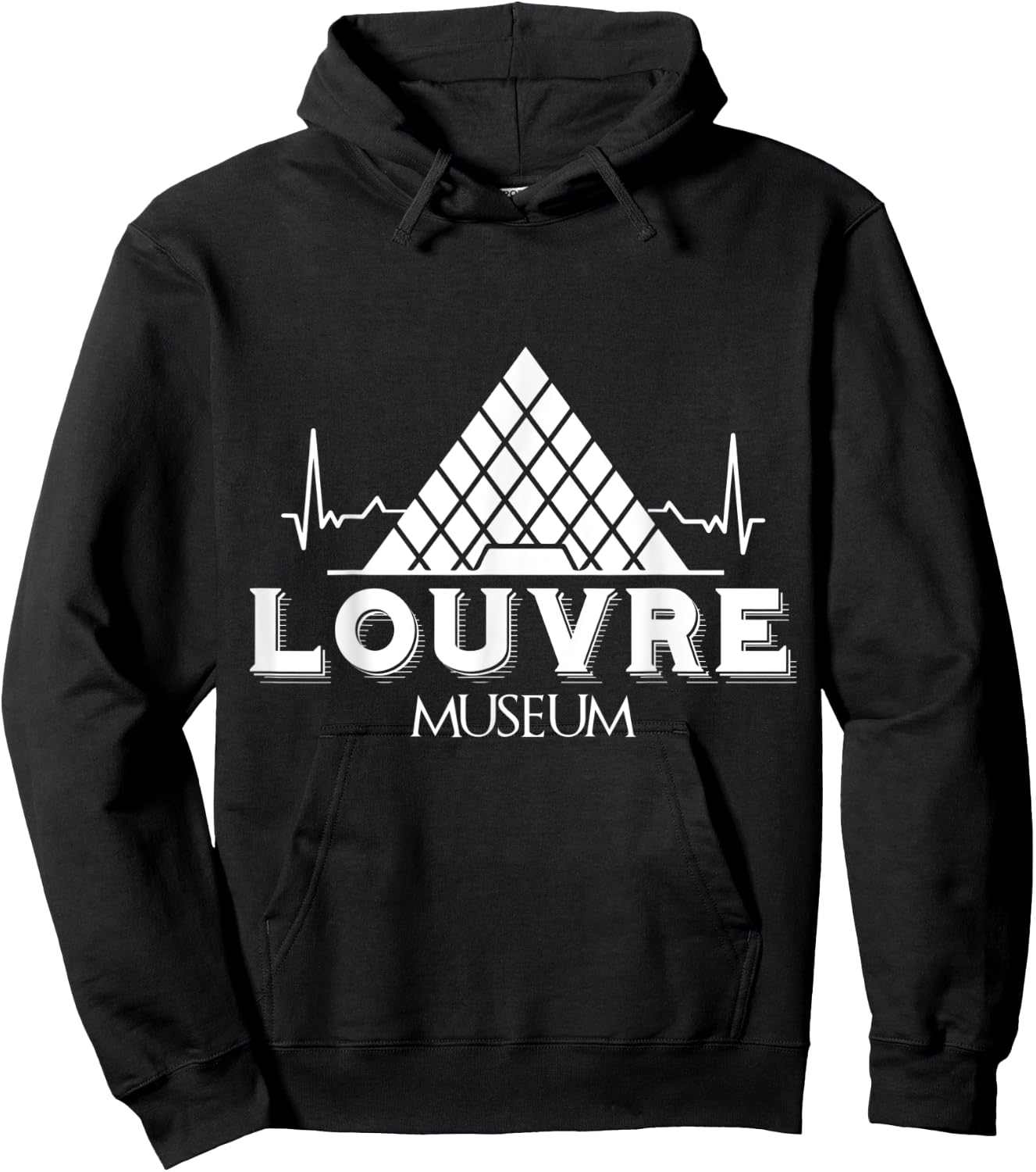 Louvre Museum Heartbeat from Paris France Hoodie - Hoodie | Black