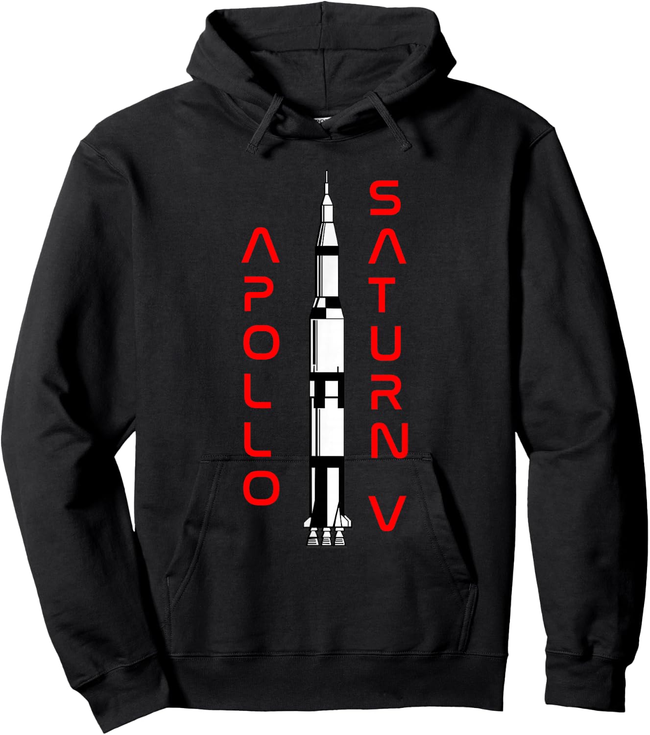 Apollo 11 Saturn V Moon Rocket Space Hoodie - Hoodie | Black
