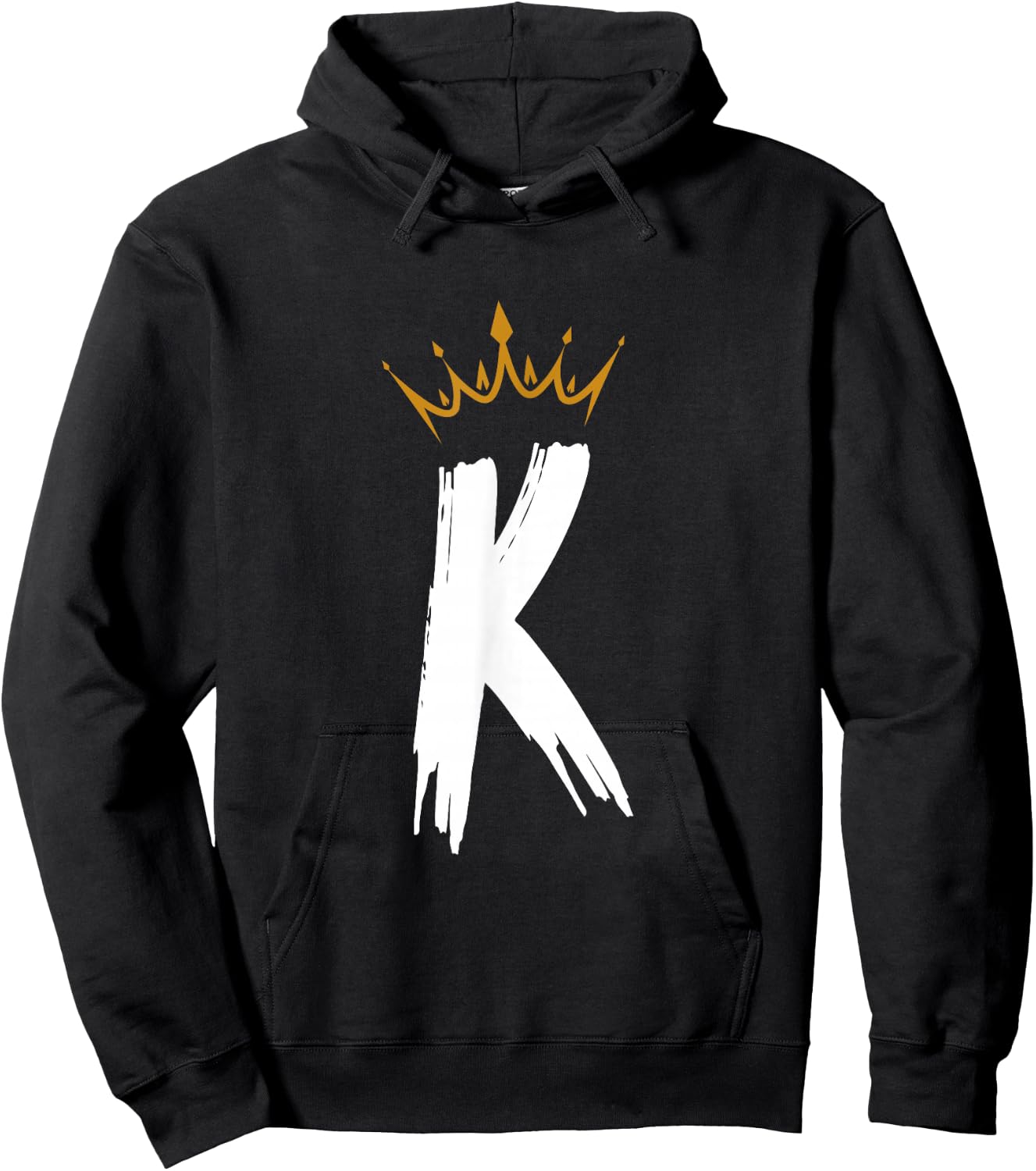 Queen King Letter K - Favorite Letter With Crown Alphabet Hoodie - Hoodie | Black