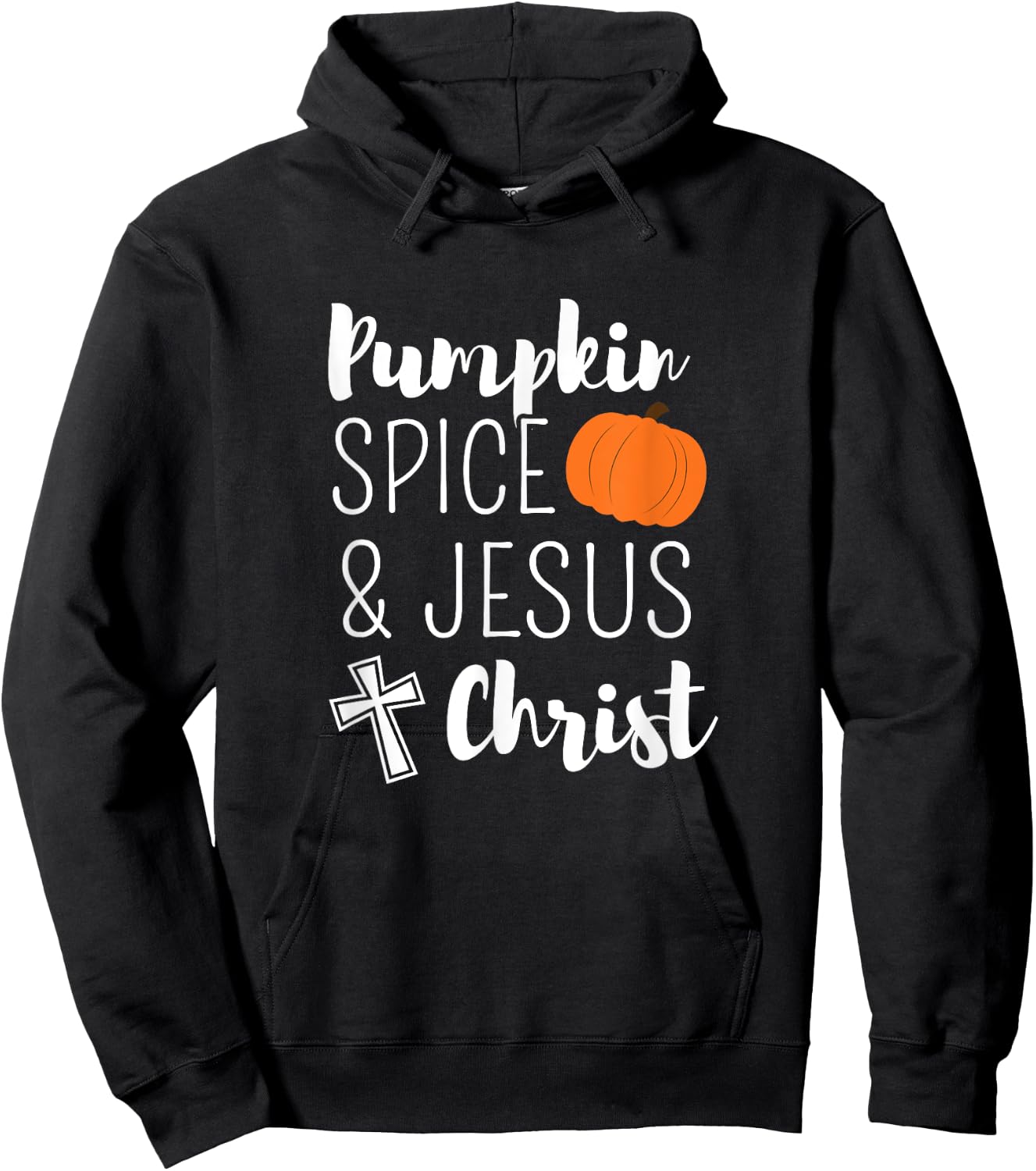 Pumpkin Spice And Jesus Christ Cute Fall Leaf Christian Gift Hoodie - Hoodie | Black