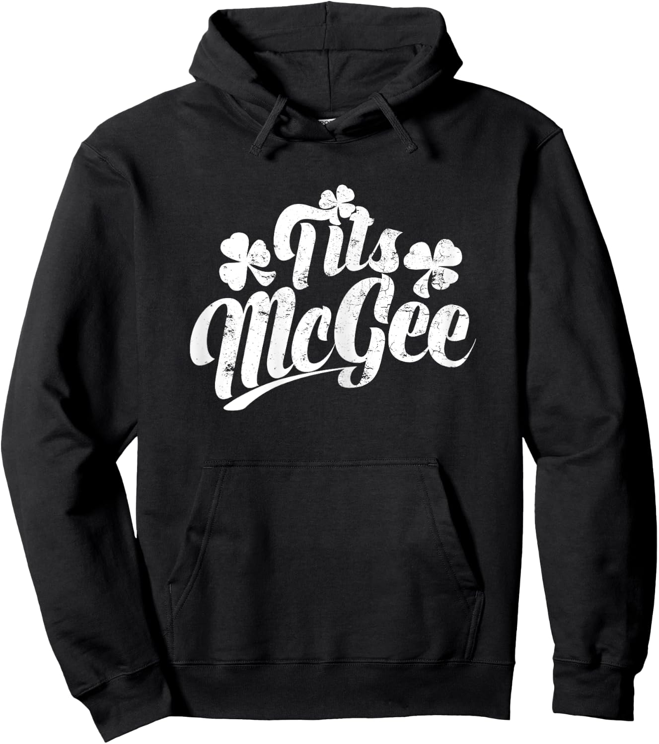 Tits McGee Vintage St. Patrick's Day Funny Shamrocks Retro Hoodie - Hoodie | Black