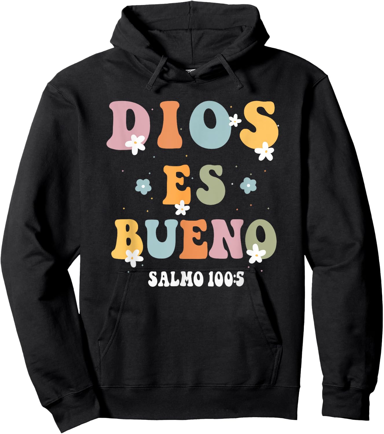 Dios Es Bueno Christian Spanish Girls Hoodie - Hoodie | Black