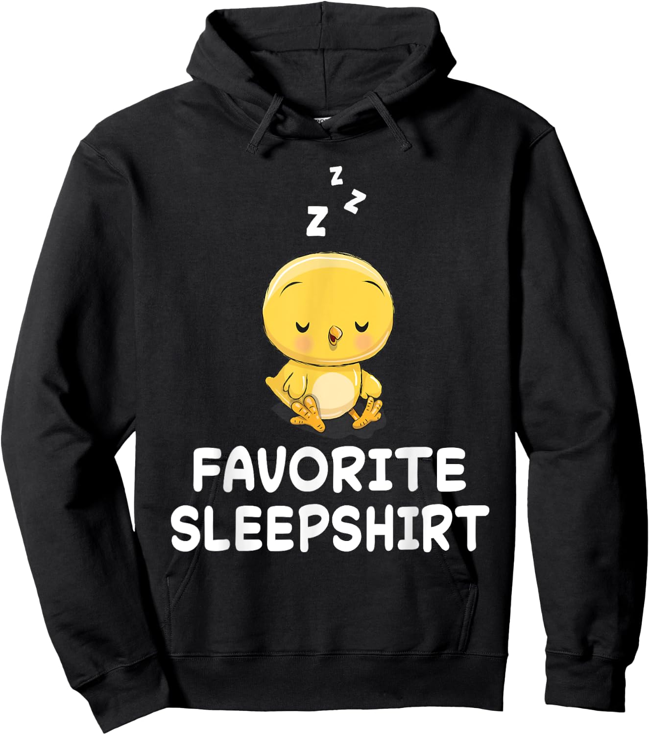 Chick Chicken Nap Sleeping Sleep Pajama Nightgown Hoodie - Hoodie | Black