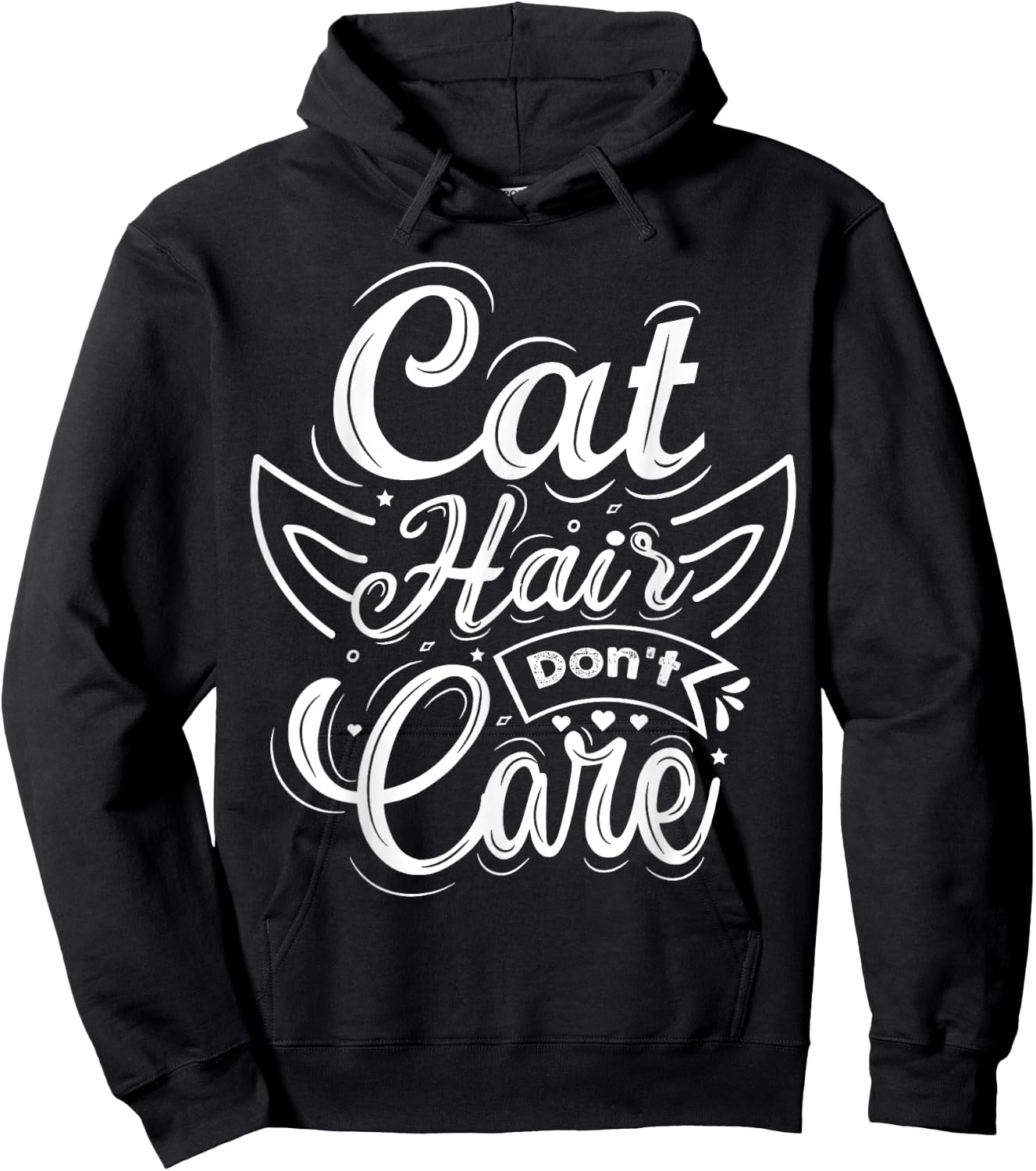 Cat Hair Don't Care Women Kids Hoodie - Hoodie | Black