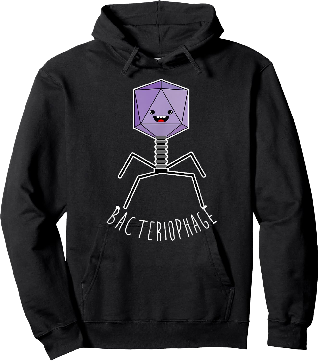 Cute Anime Bacteriophage Microorganism Microbiology Hoodie - Hoodie | Black