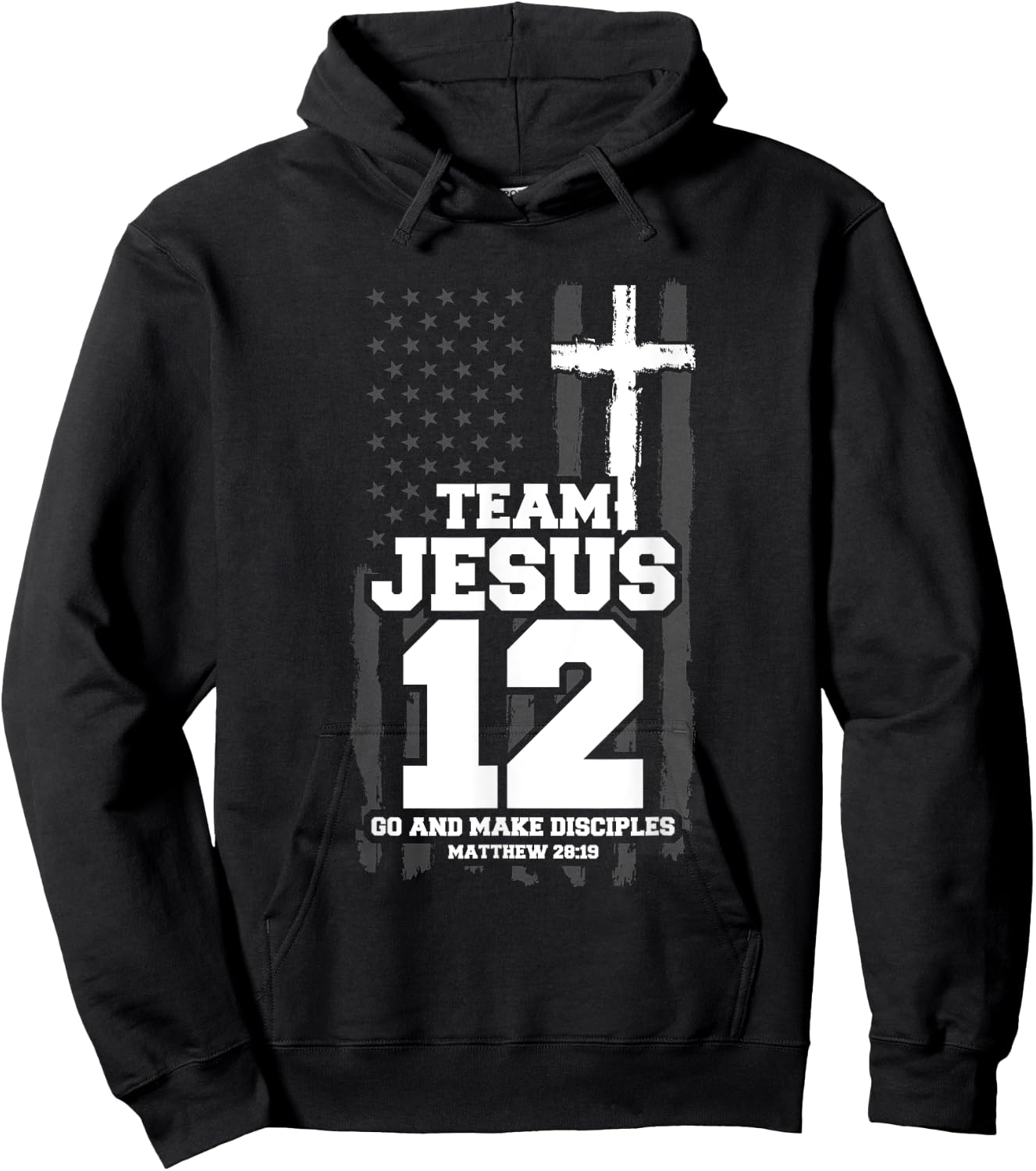 Jesus Baseball Team Jesus Christian Matthew 28:19 Verse Hoodie - Hoodie | Black