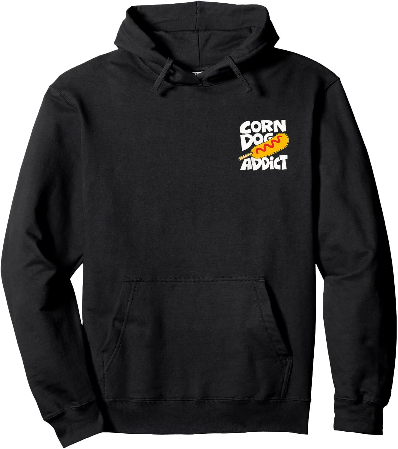 Corn Dog Minimalist Badge Patch Hoodie - Hoodie | Black