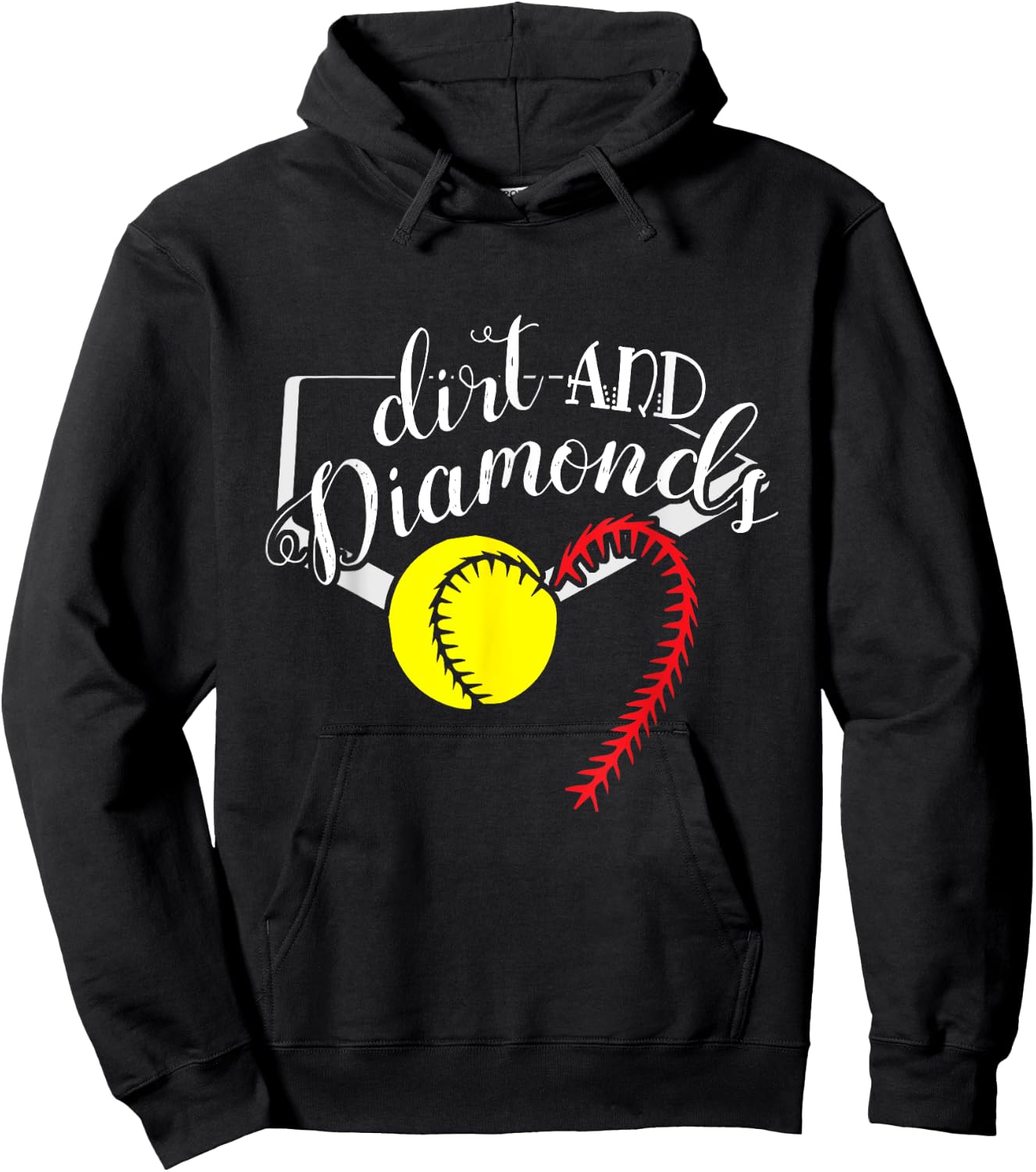 Softball Player Gift Dirt Diamonds Softball Hoodie - Hoodie | Black