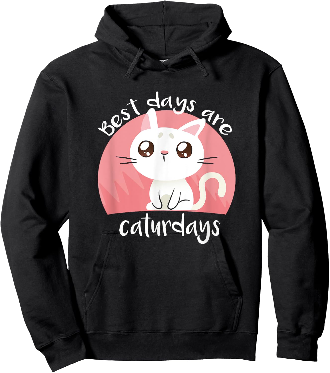 Best Days Are Caturdays - Cute Cat Shirt Gift Cat Lover Women Kids Hoodie - Hoodie | Black