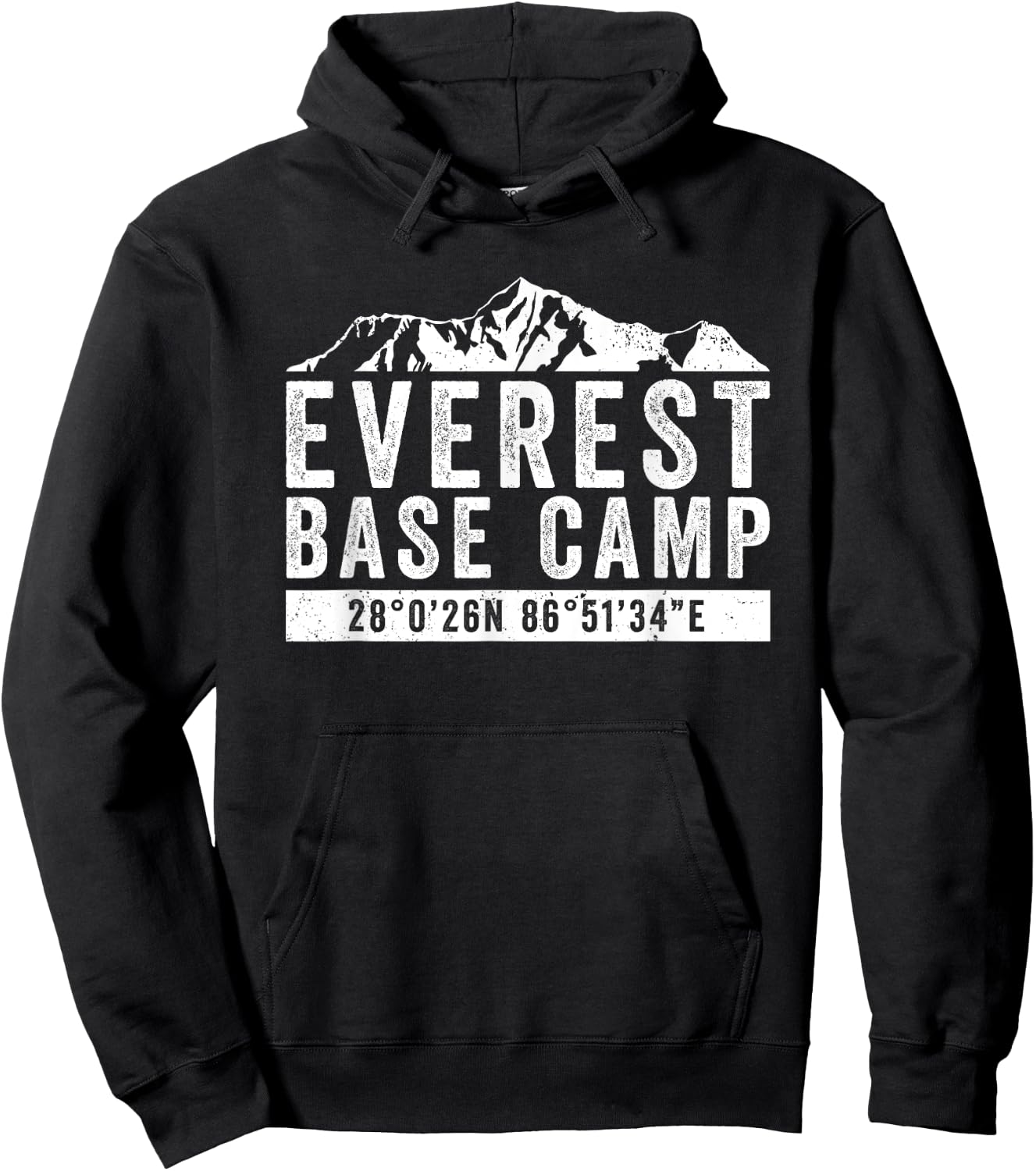 Everest Base Camp Coordinates Mt Everest Mountain Climbers Hoodie - Hoodie | Black