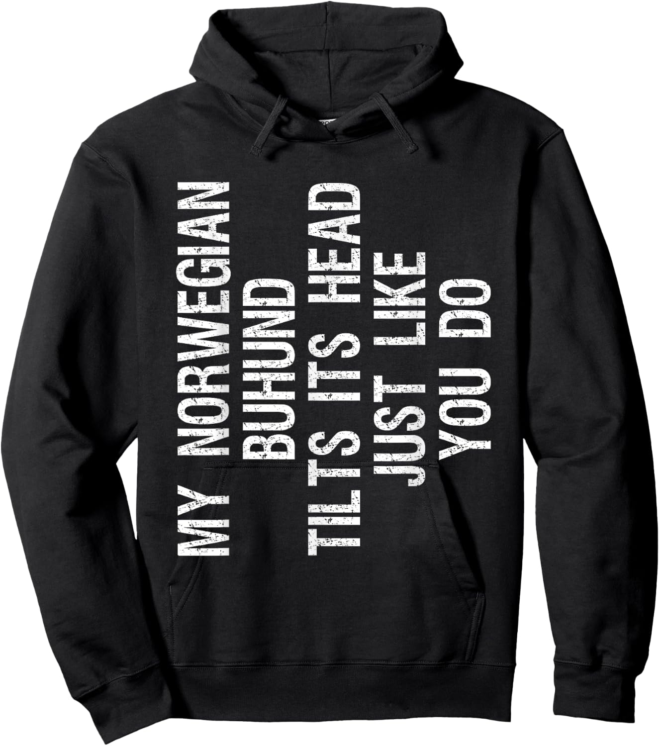 My Norwegian Buhund Dog Tilts Its Head Funny Hoodie - Hoodie | Black