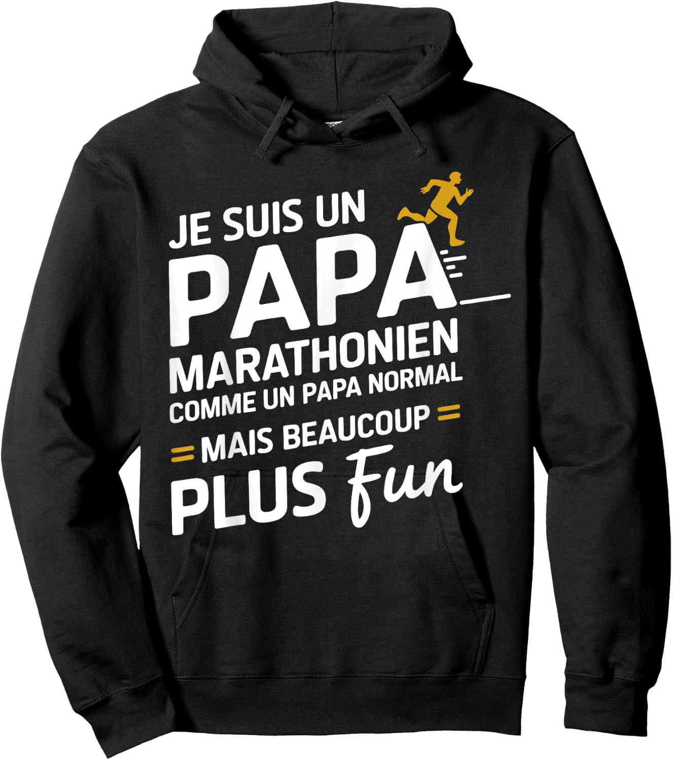 Je Suis Un Papa Marathonen Funny Father's Day Hoodie - Hoodie | Black