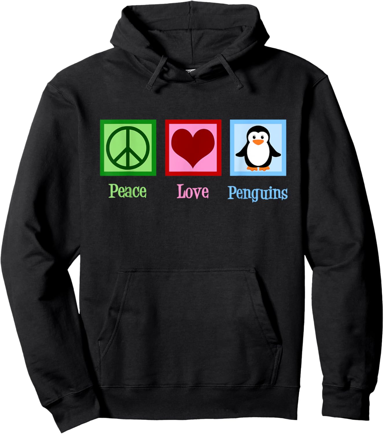 Peace Love Penguins Hoodie - Hoodie | Black