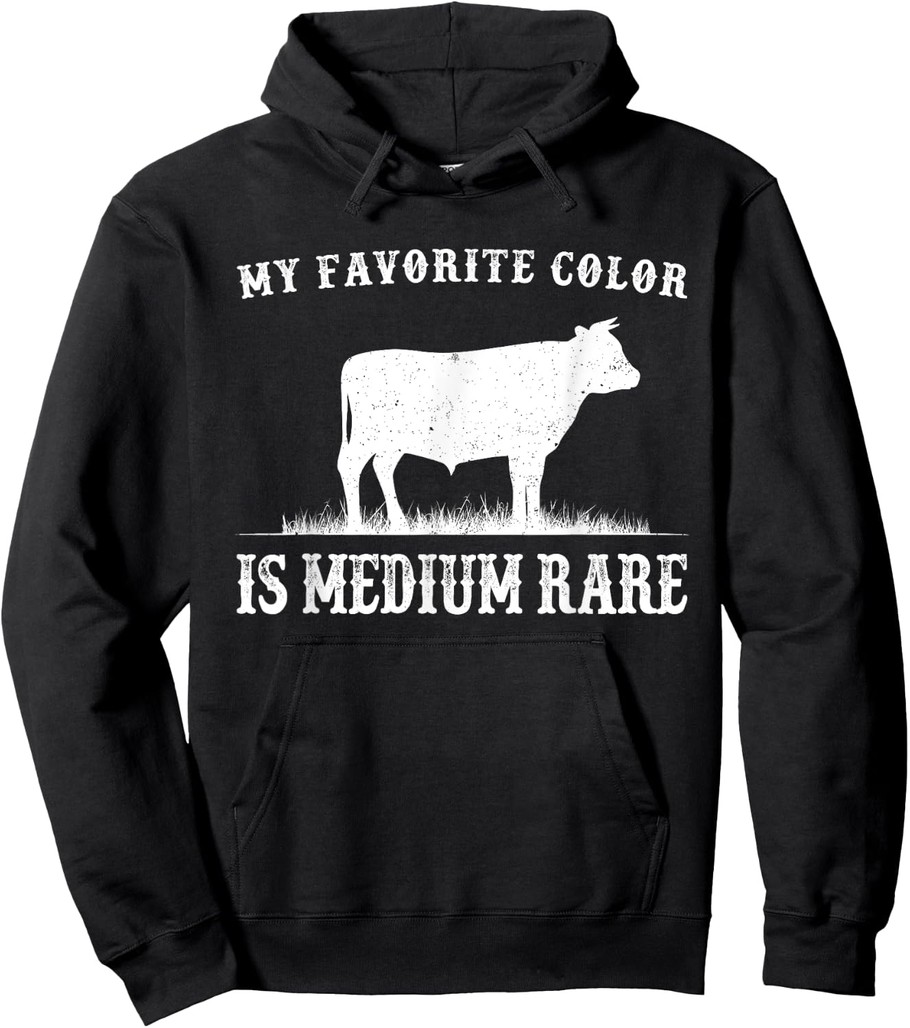 My Favorite Color Is Medium Rare Funny Cow Lovers Farmer Hoodie - Hoodie | Black
