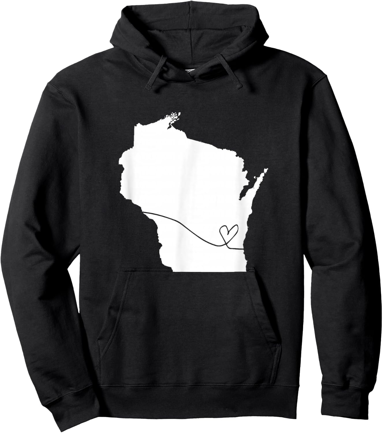 Wisconsin Love Heart Home State Midwest Wisco Vintage Retro Hoodie - Hoodie | Black
