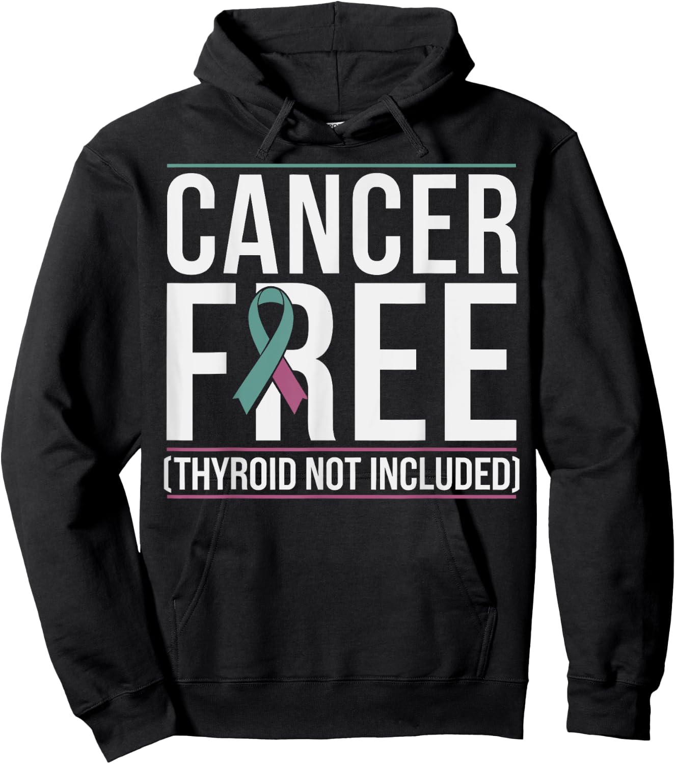 Thyroid Cancer Warrior Thyroid Cancer Awareness Hoodie - Hoodie | Black