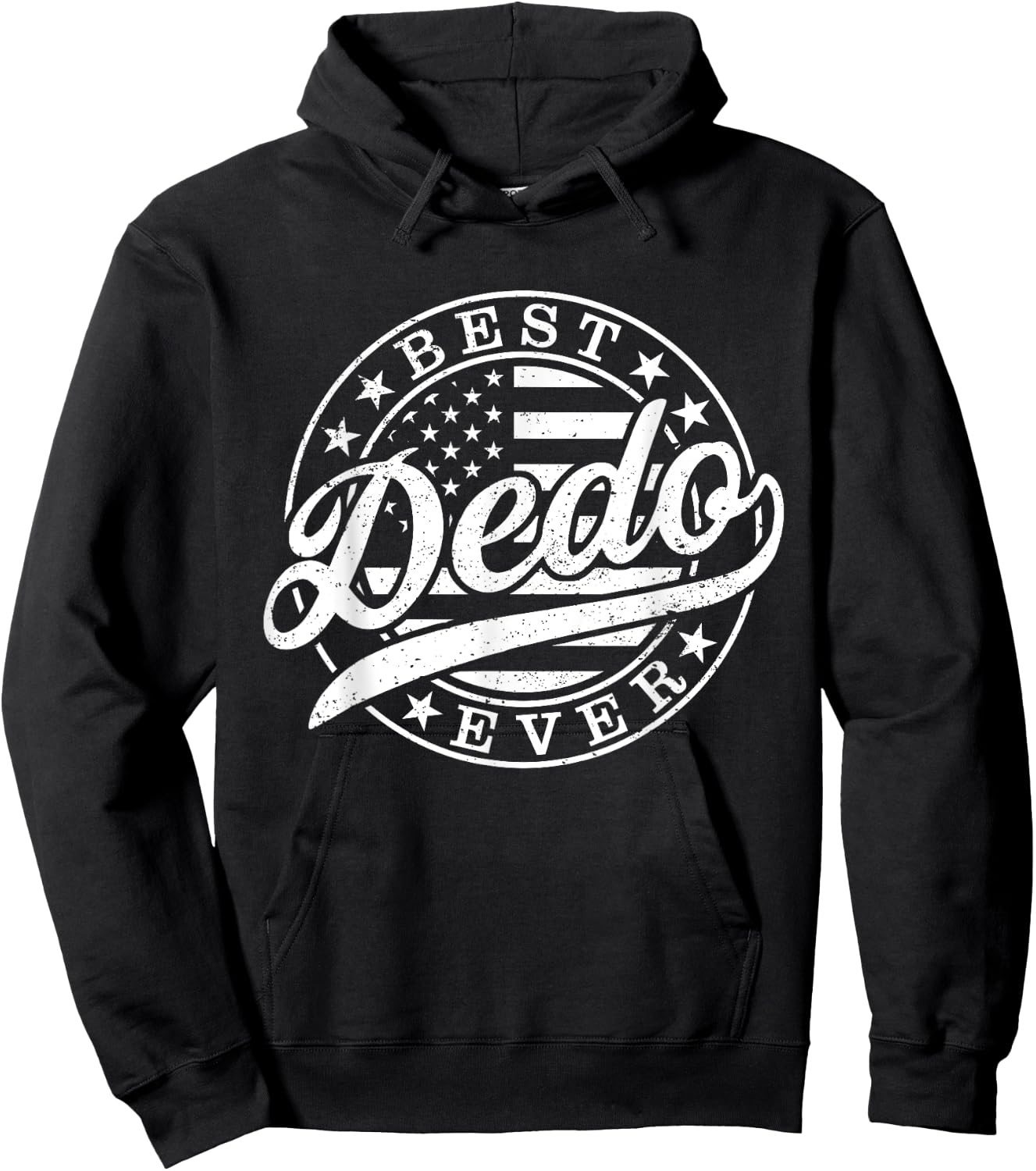 Best Dedo Ever American US Flag Funny Father's Day Hoodie - Hoodie | Black