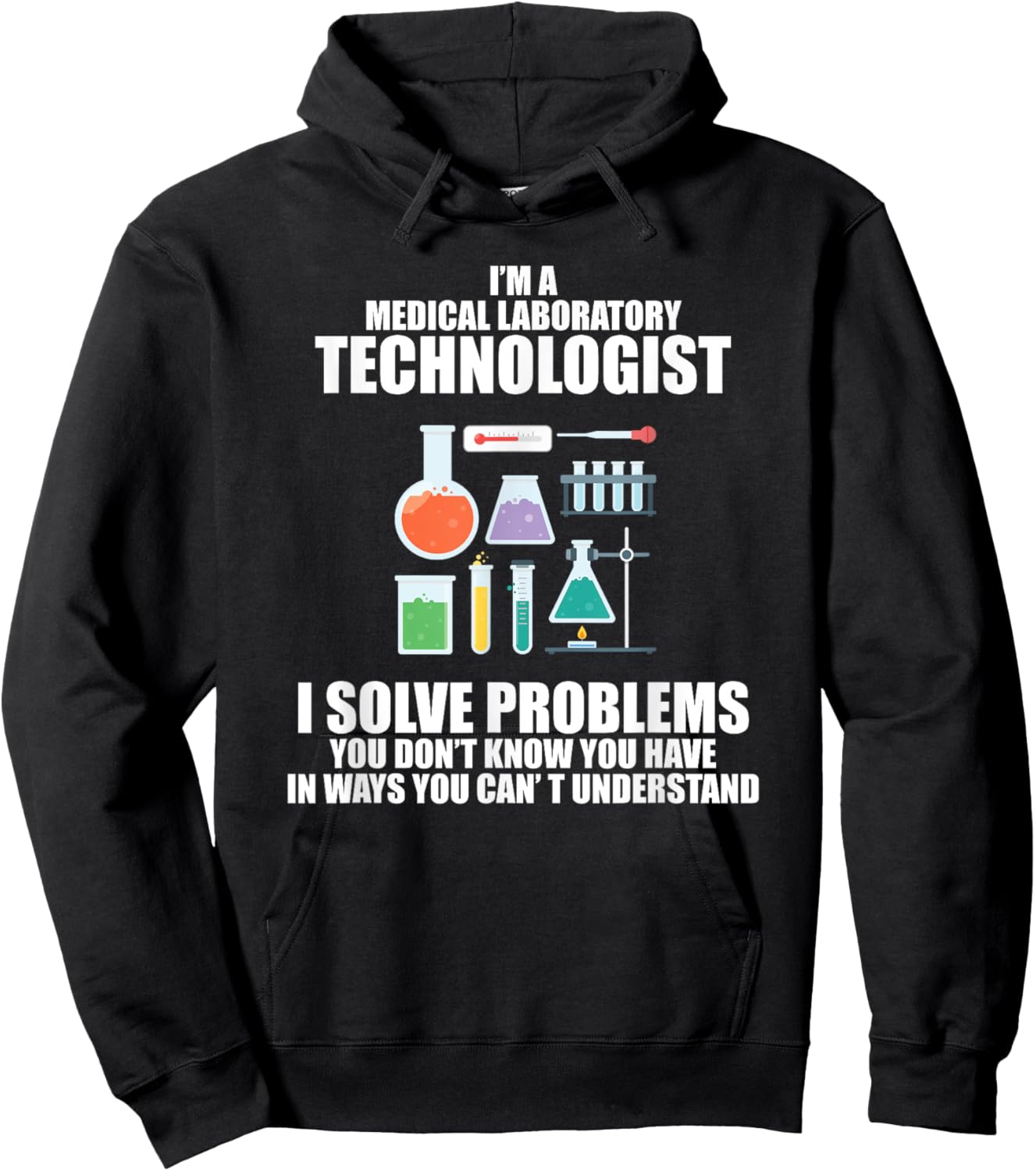 Medical Lab Tech I Solve Problems Hoodie - Hoodie | Black