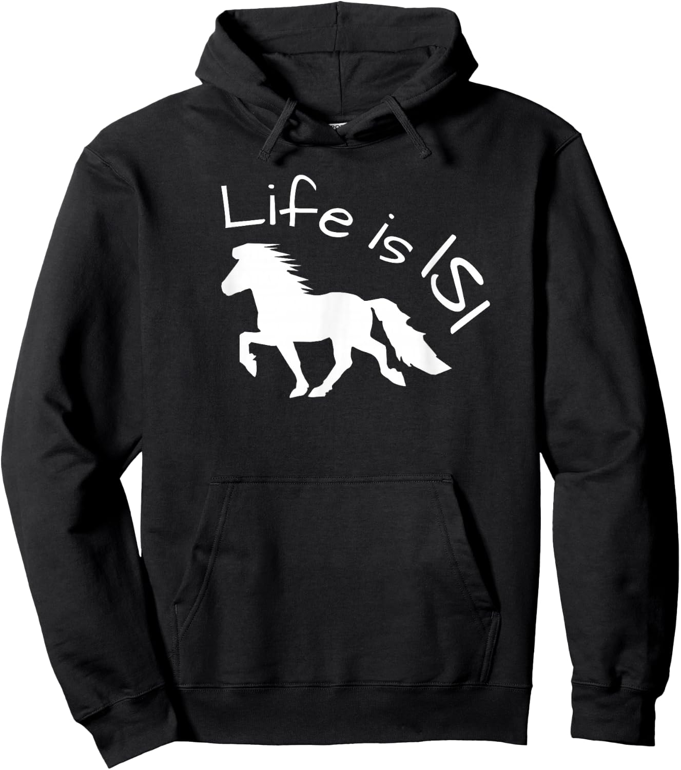 Schönes Islandpferd im Tölt – Life is ISI Statement Hoodie - Hoodie | Black
