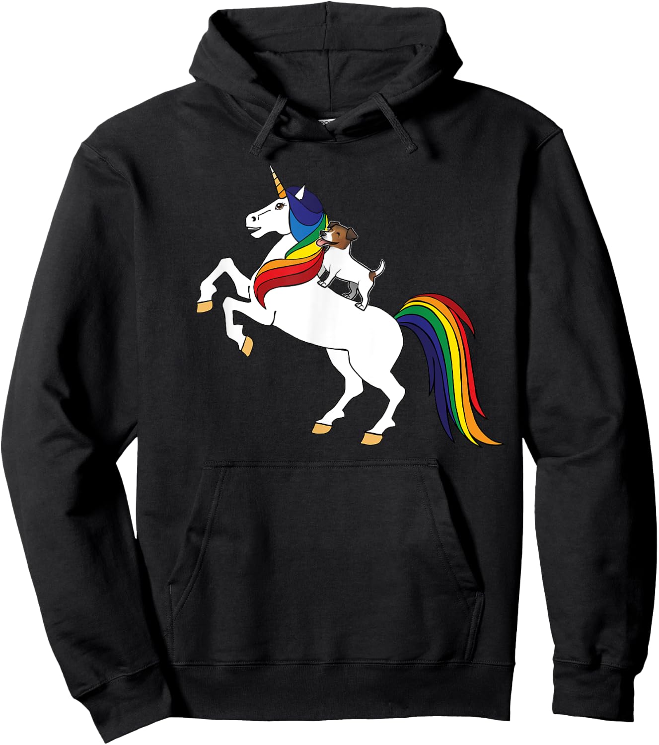 JRT Dog Lover Unicorn Kids Girls Jack Russell Hoodie - Hoodie | Black