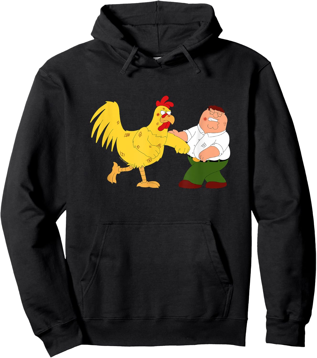 Family Guy Peter & Chicken Fighting Hoodie - Hoodie | Black