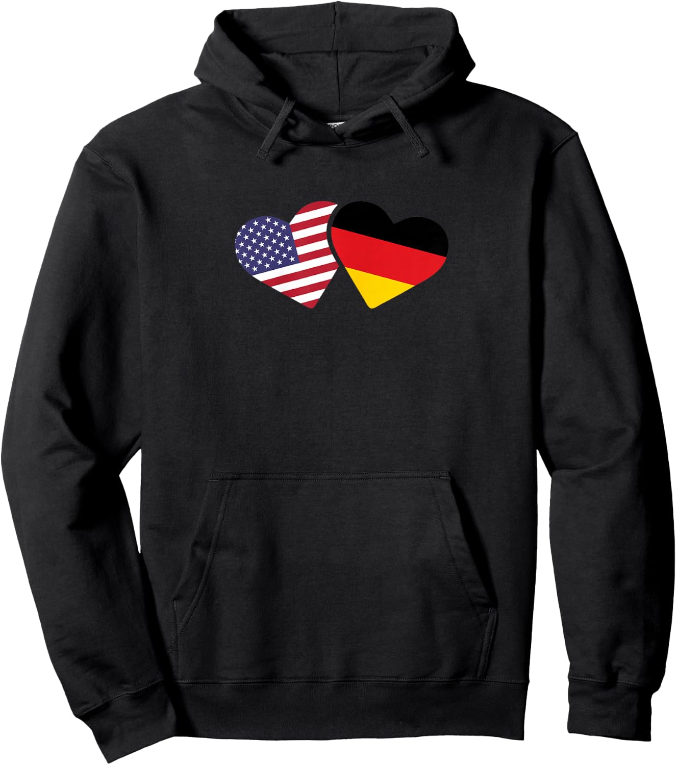 Germany USA Flag T Shirt Heart German American Love Cute Hoodie - Hoodie | Black