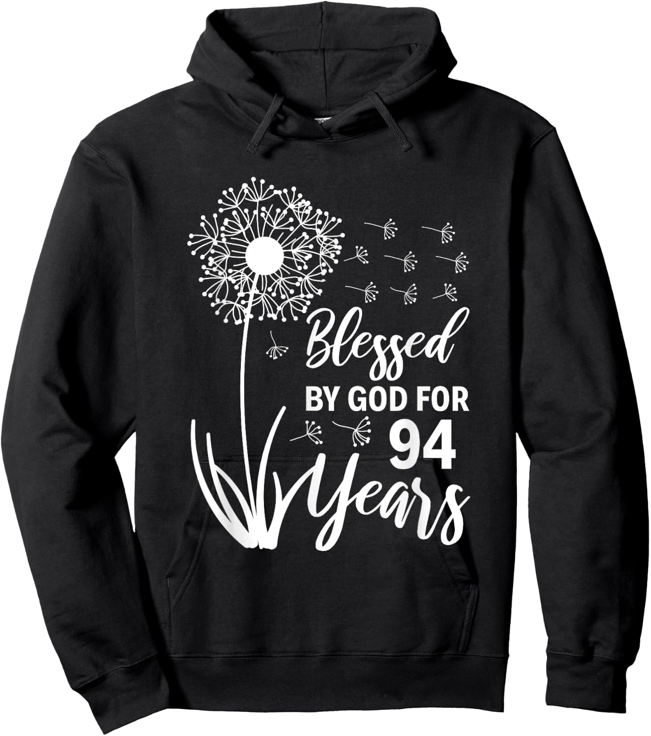 94th Birthday Woman Man Blessed By God For 94 Years Hoodie - Hoodie | Black