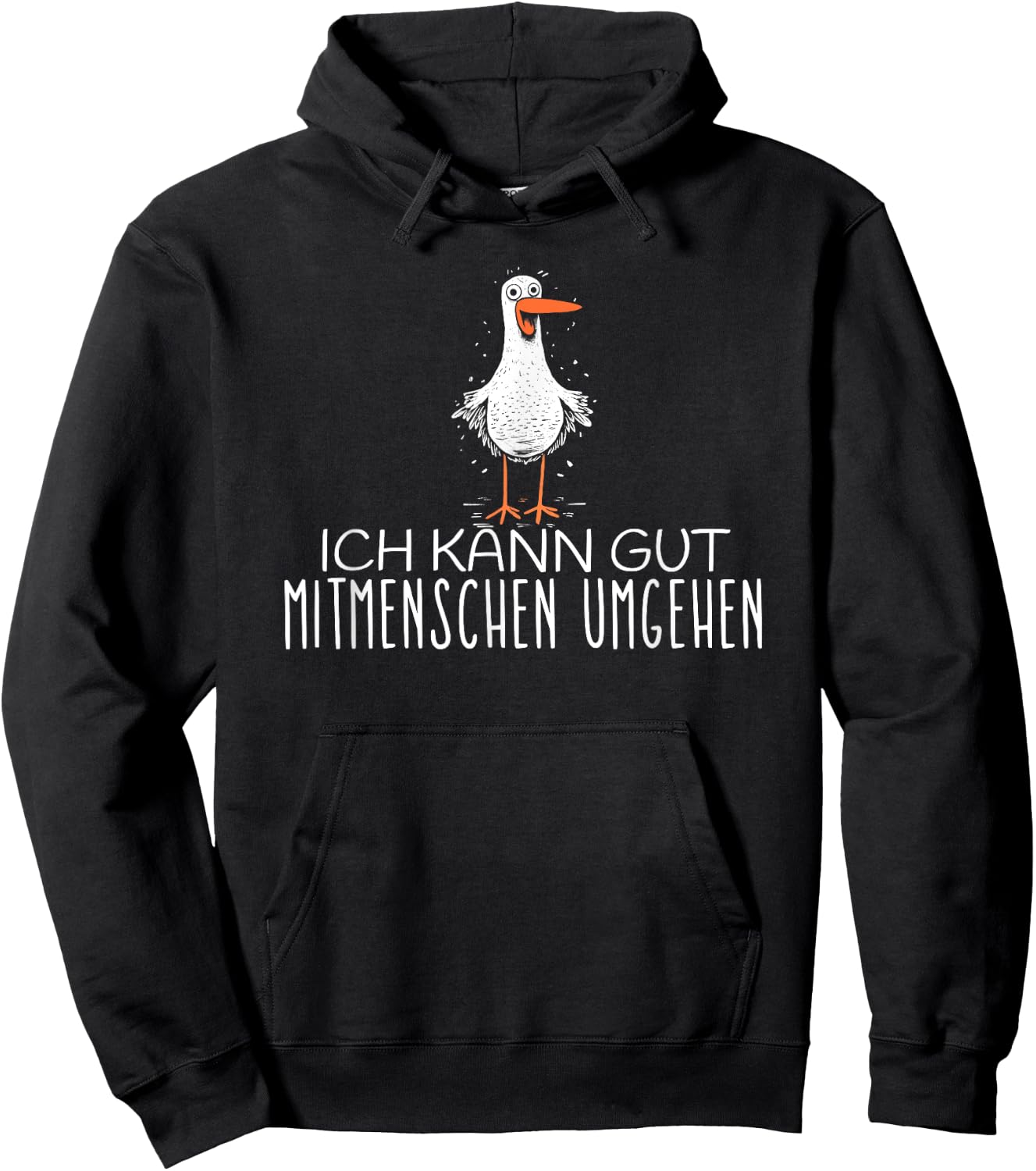 with German Text "Ich kann gut mitmenschen umgehen, black, S Hoodie - Hoodie | Black
