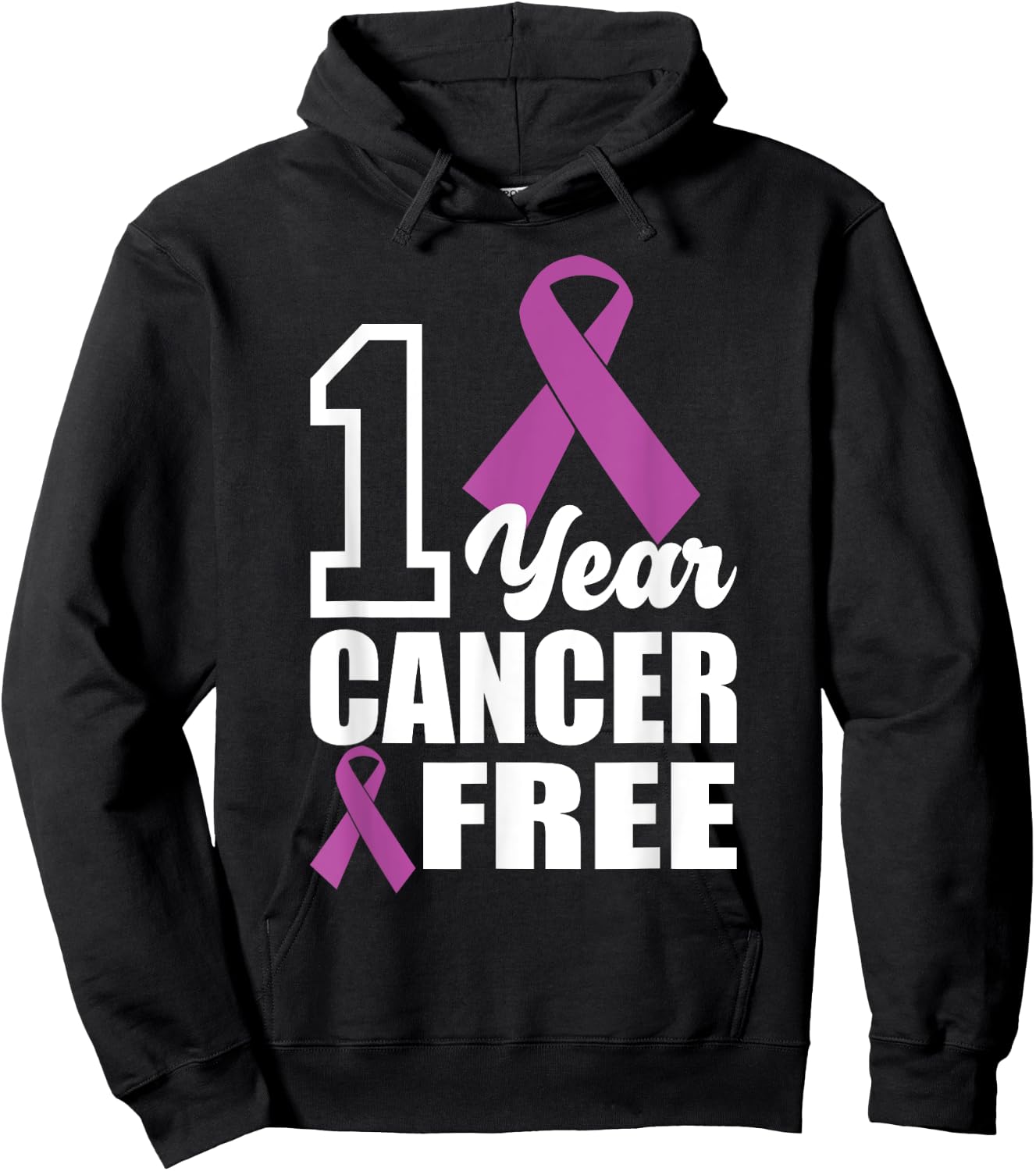 1 Year Cancer Free, Breast Cancer Survivor Hoodie - Hoodie | Black
