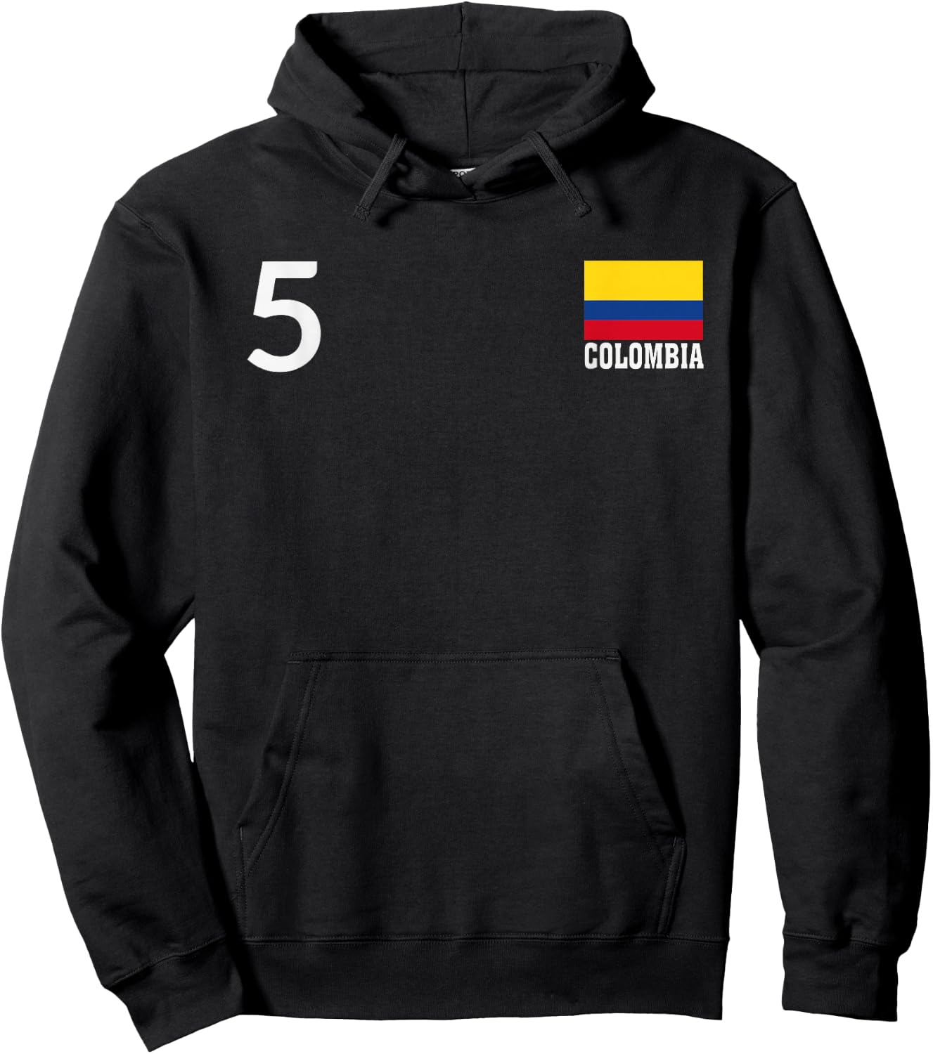Colombia Number 5 National Flag Country Heritage Hoodie - Hoodie | Black