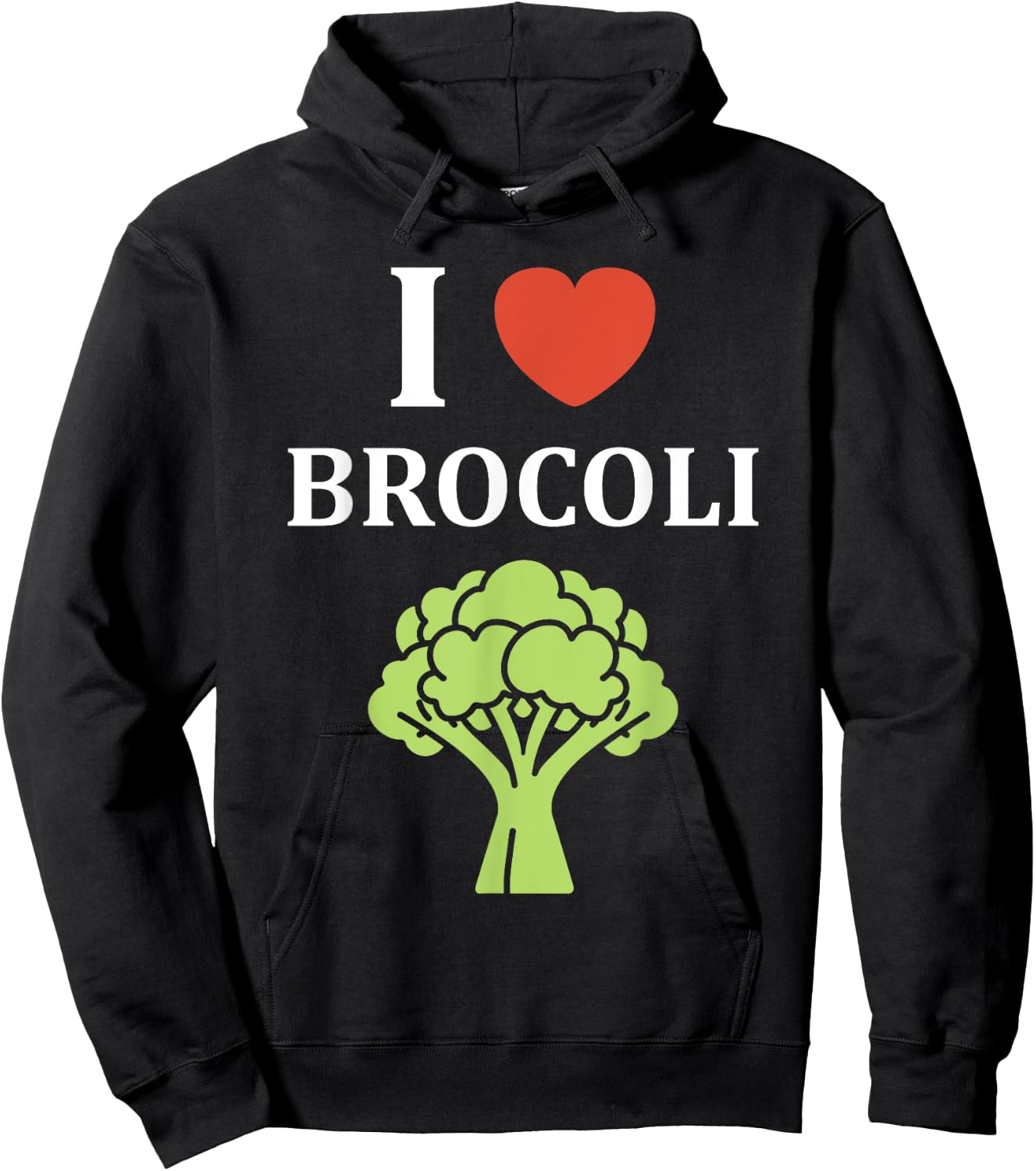 Humor broccoli Vegetable simple love i love Broccoli Hoodie - Hoodie | Black