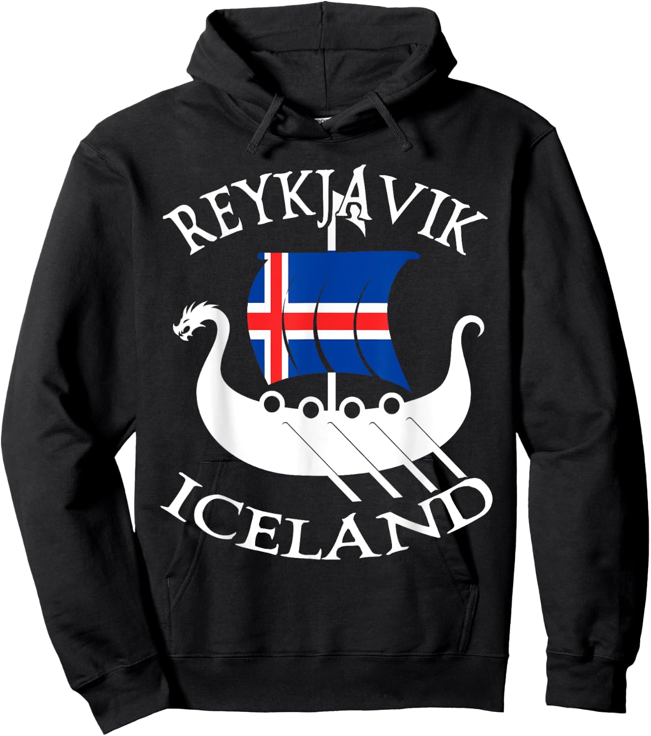 Reykjavik Viking Boat Iceland Hoodie - Hoodie | Black
