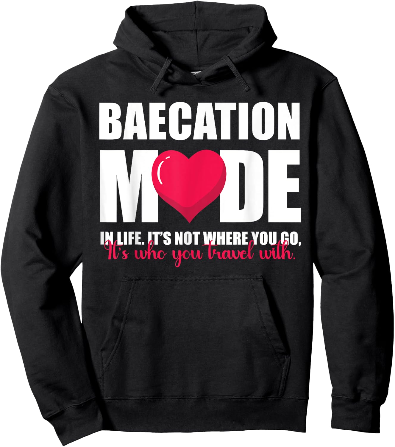 Baecation Mode Couples Vacation Trip Matching Men Women Hoodie - Hoodie | Black